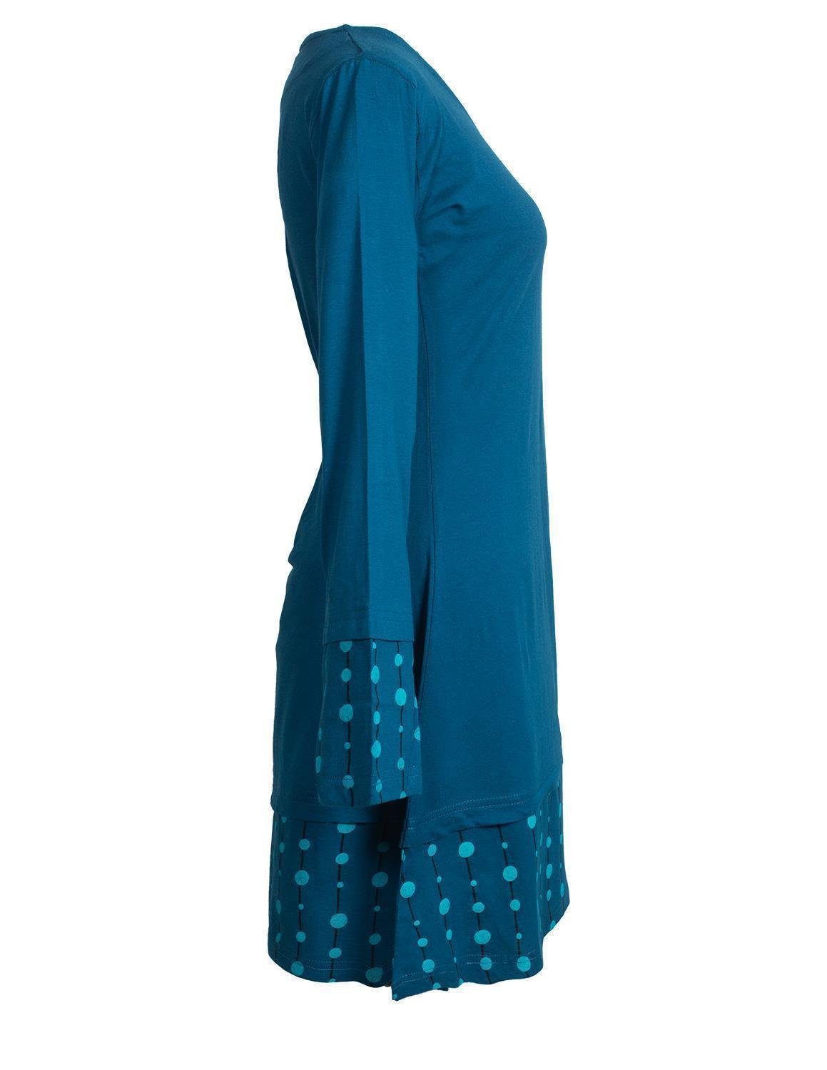 Vishes Jerseykleid Lagenlook Jerseykleid Strickkleid Sweatshirt-Kleid Elfen, Hippie, Boho, Goa Style