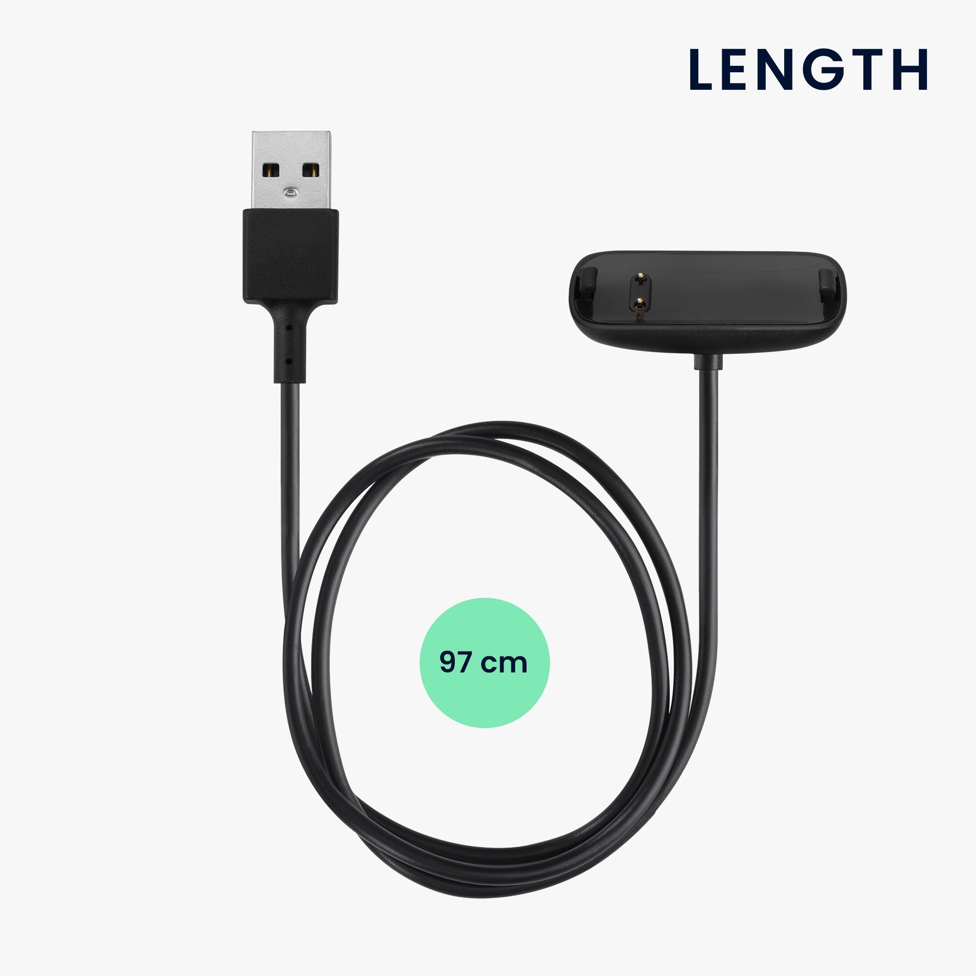 - 3 Fitbit Ersatzkabel kwmobile - Inspire Watch Fitnesstracker USB Smart Kabel Aufladekabel Ladekabel Elektro-Kabel, für Charger