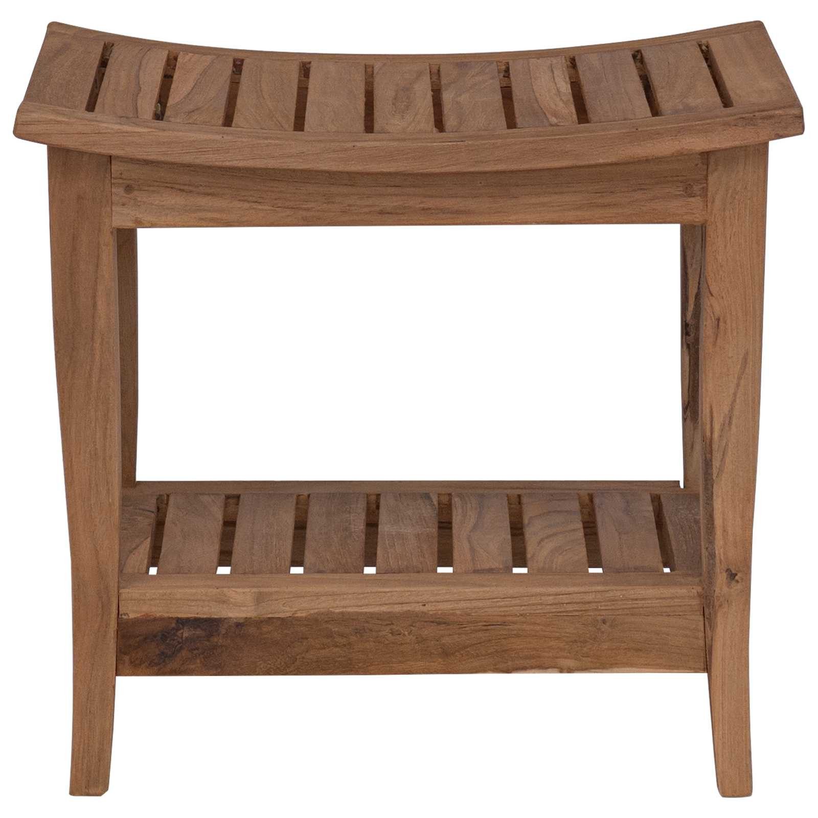 vidaXL Duschablage Bad Beistelltisch Natur 50 x 35 x 45 cm Massivholz, 1-tlg.