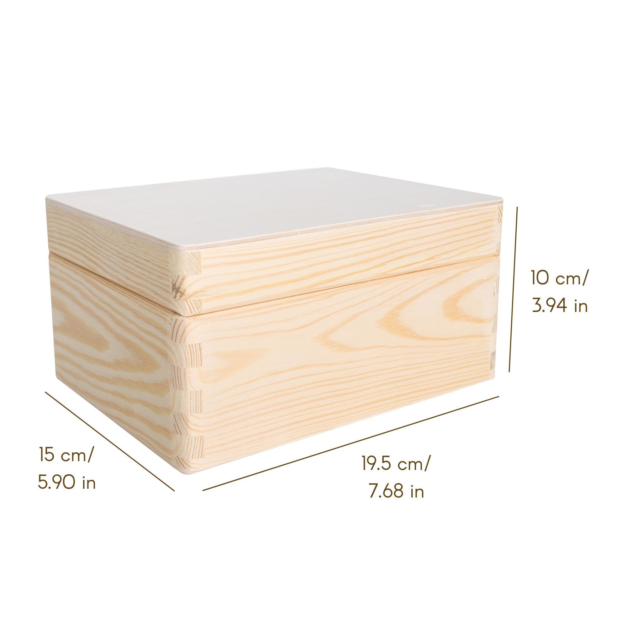 Creative Deco Fußhocker Holzkiste mit Deckel, 19,5 x 15 x 10 cm (1cm), Für Dokumente Wertsachen Spielzeuge Werkzeuge