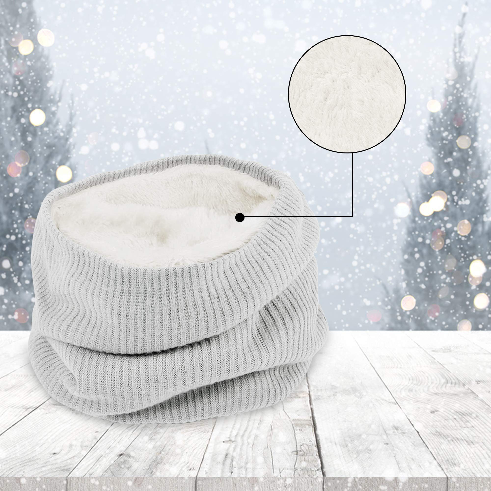 Coonoor Modeschal Fleece Schal Winter Loop Strickschal Schlauchschal, valentinstag geschenk