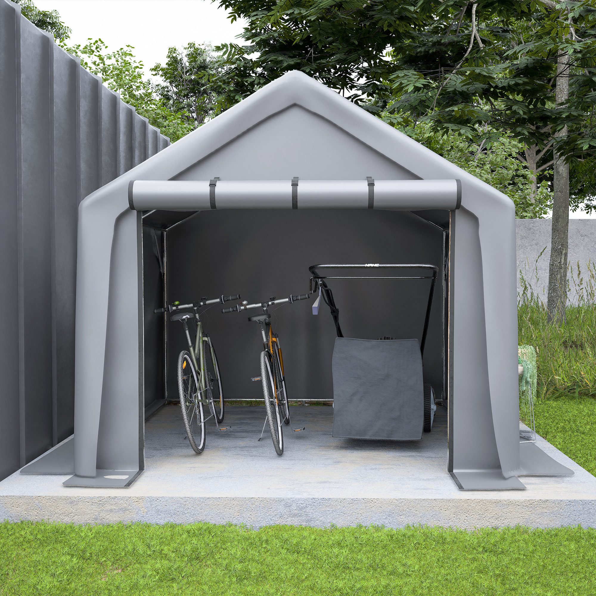 GIHAUVIA Gartenhaus Fahrradgarage, Lagerzelt Carport Gerätezelt.
