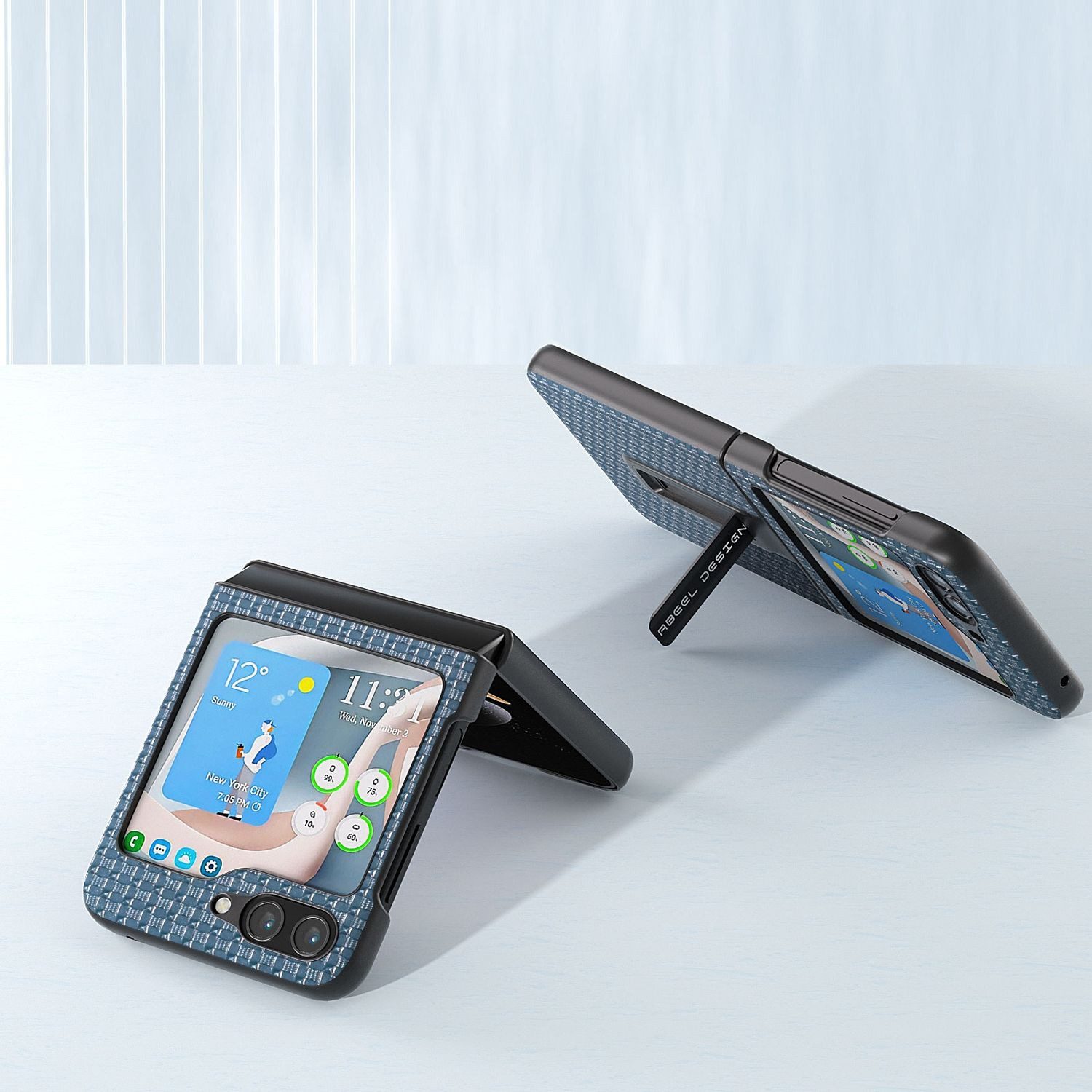 Wigento Handyhülle Für Samsung Galaxy Z Flip5 5G Echt Leder Handy Tasche Hülle Cover Etui