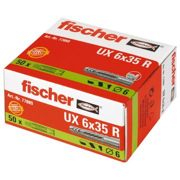 fischer Schrauben- und Dübel-Set Fischer Universaldübel UX 6.0 x 35 mm - 50 Stück