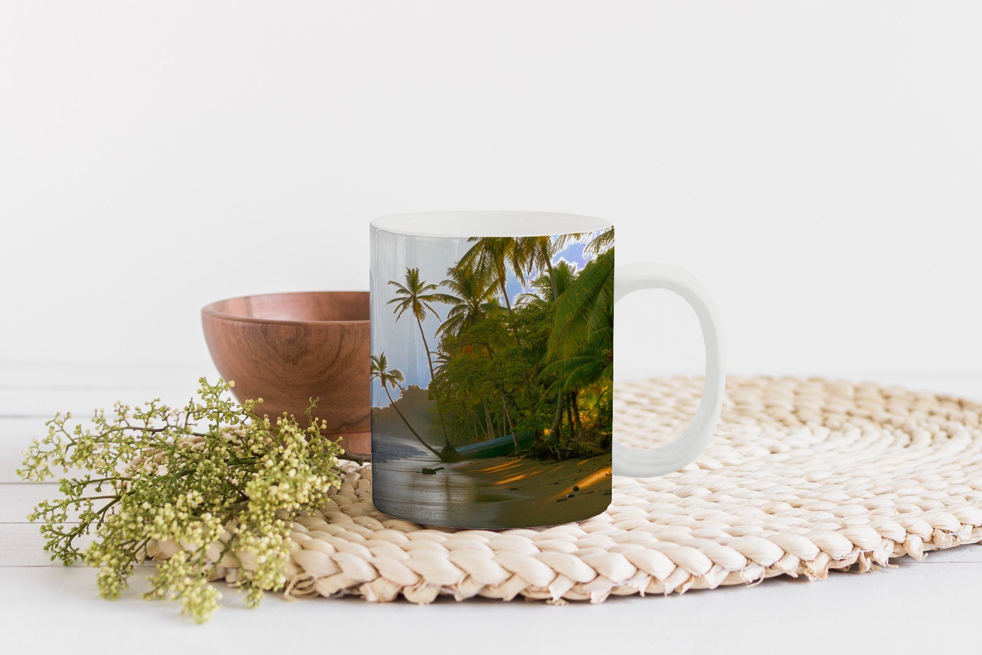 MuchoWow Keramik, - Meer Kaffeetassen, Teetasse, Teetasse, - Palme, Tasse Strand Becher, Geschenk
