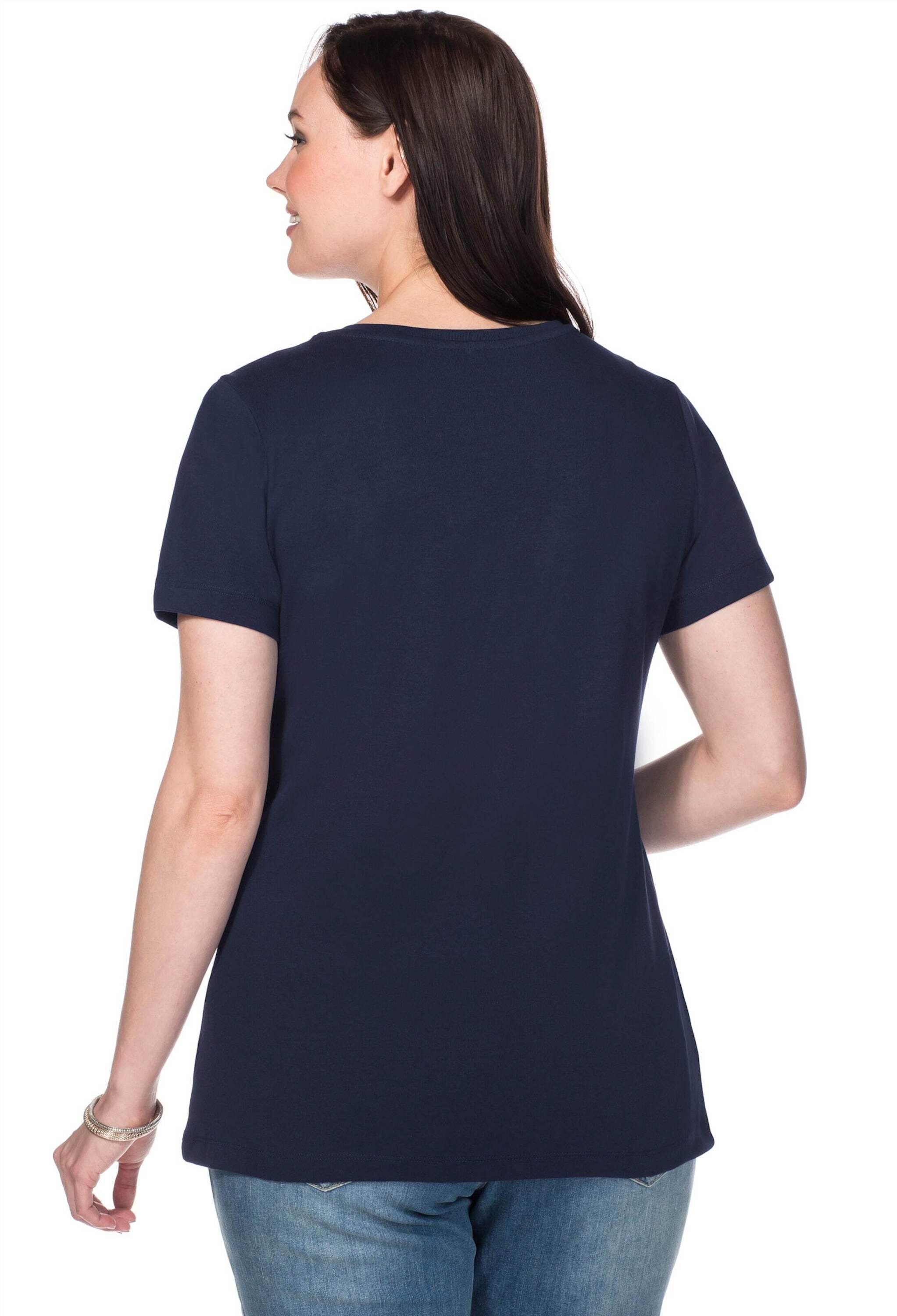 Sheego T-Shirt T-Shirt Kurzarm mit V-Ausschnitt – Bild 2 von 5