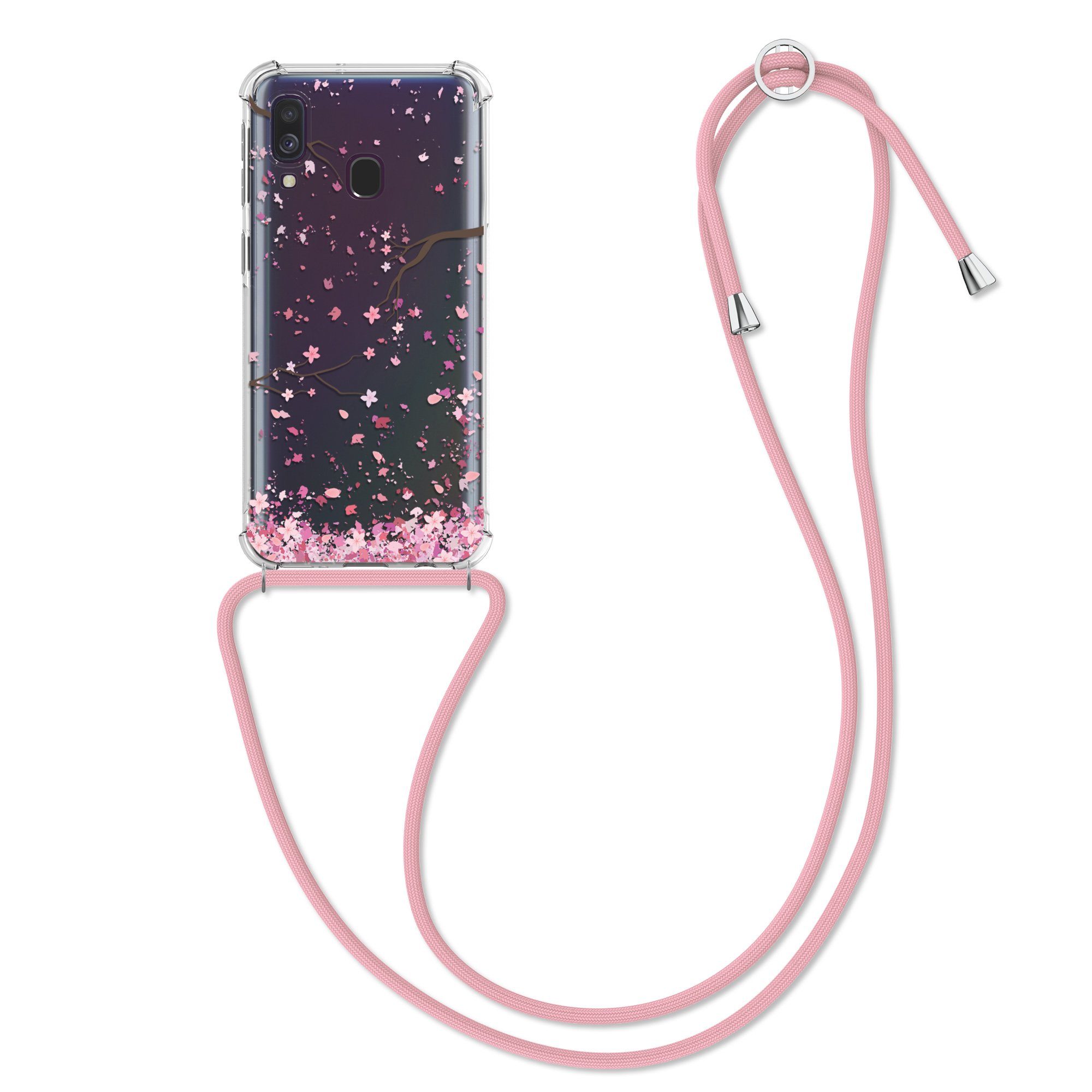 kwmobile Etui Hülle für Samsung Galaxy A40, Silikon Handyhülle mit Kette - Handykette Handyband
