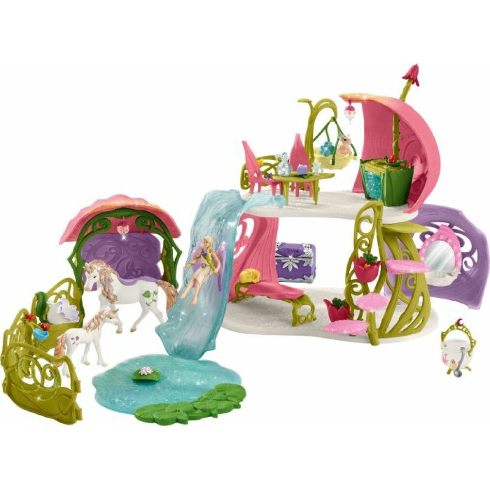 Schleich® Spiel Glitzerndes Blütenhaus m. Einhörnern,See