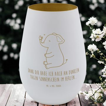 Mr. & Mrs. Panda Windlicht Elefant Biene - Weiß - Geschenk, Teelicht aus Glas, Windlicht aus Gla (1 St), Inklusive Teelicht