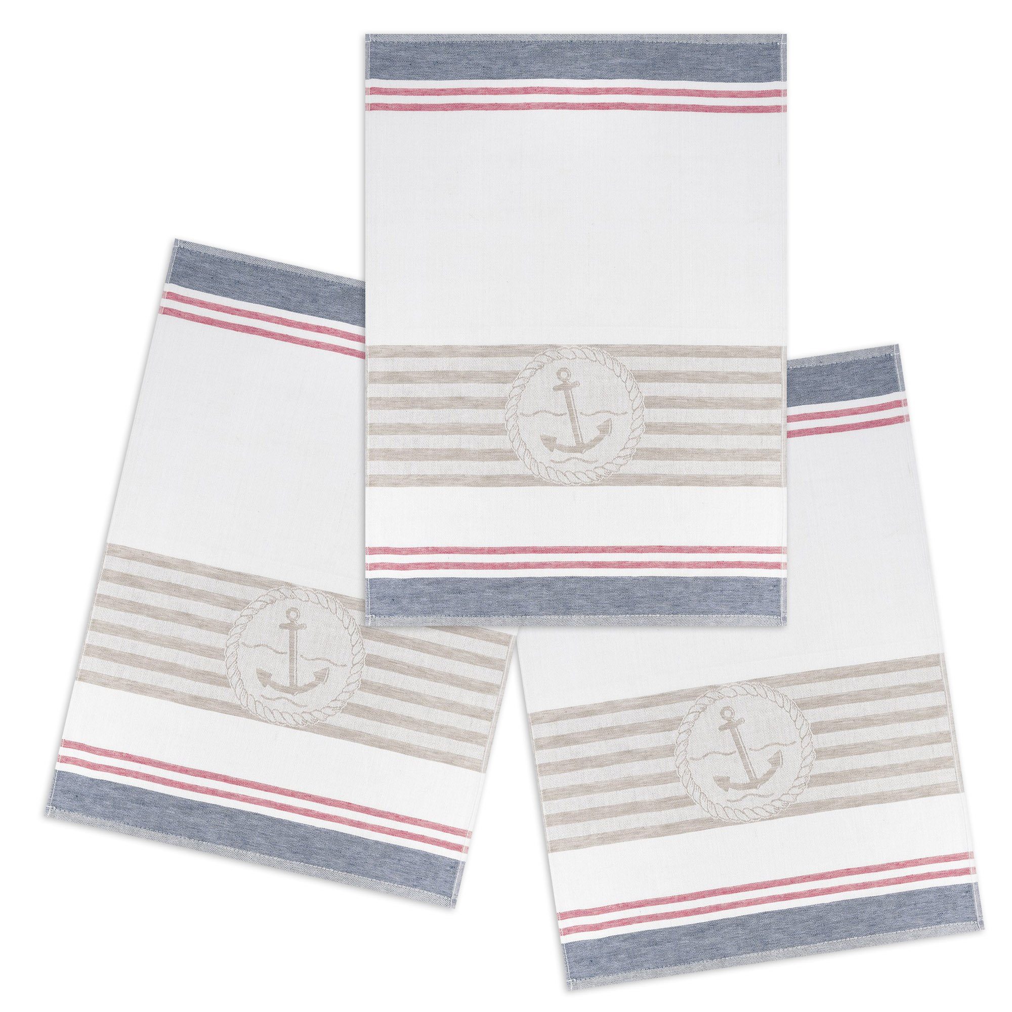 Kracht Geschirrtuch Nautic, (Set, 3-tlg., Set), günstig online kaufen