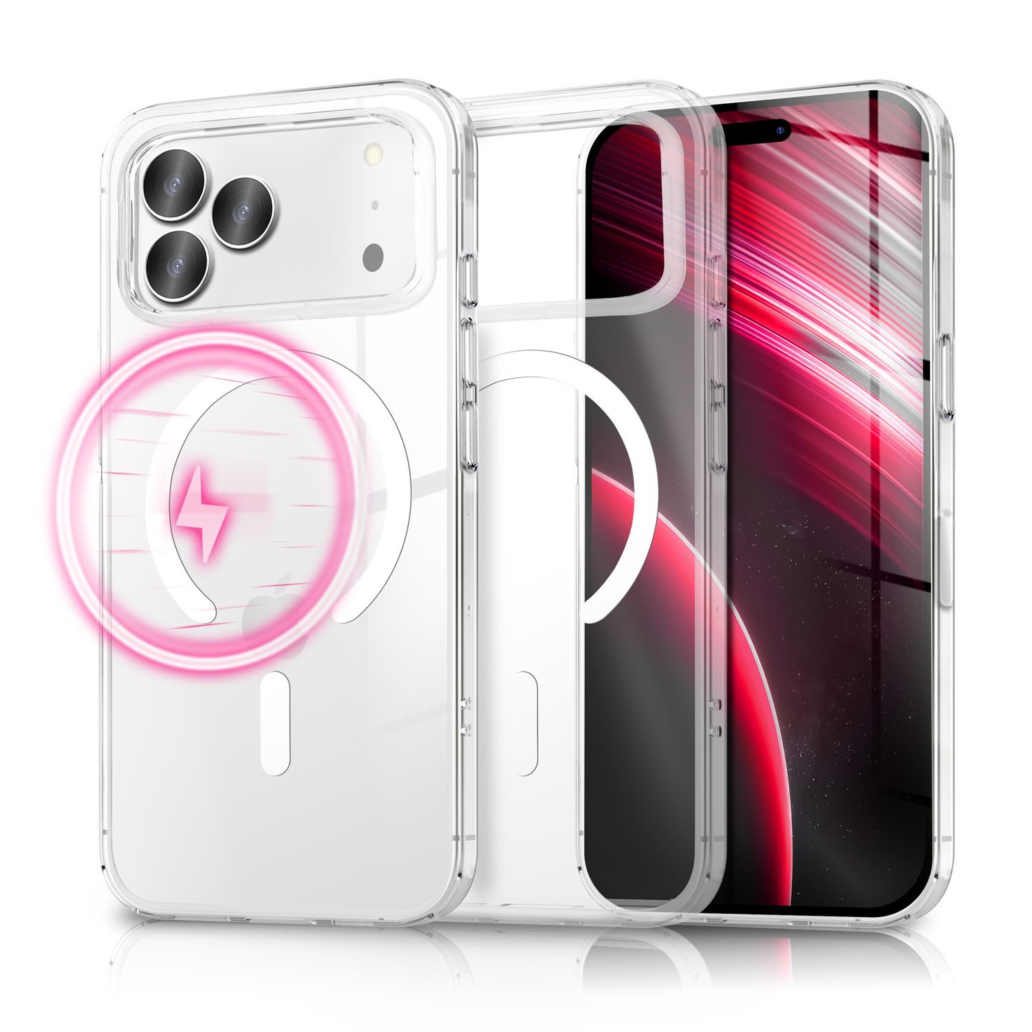 Nalia Smartphone-Hülle Apple iPhone 17 Pro 16 cm (6,3 Zoll), MagSafe Case / Extrem Klare Schutzhülle / Clear Stay Formel / PC & TPU