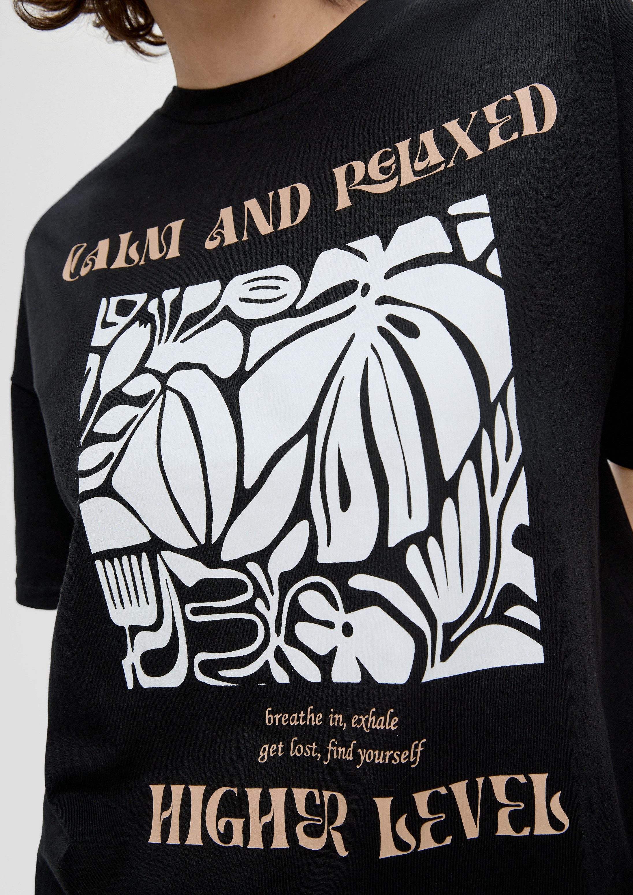 QS Kurzarmshirt T-Shirt T-Shirt mit Frontprint