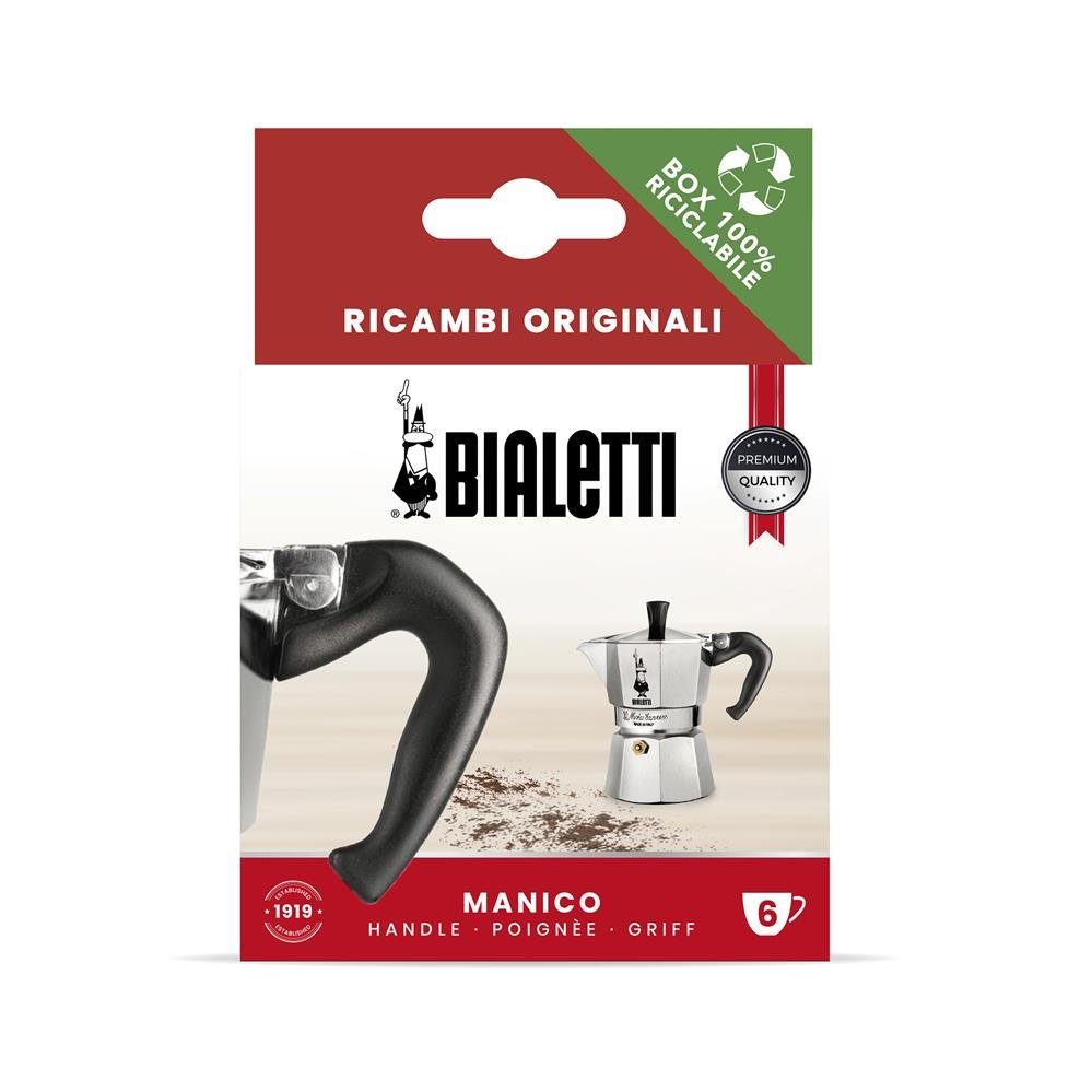 BIALETTI Espressokocher 0800243, 1x Ersatzgriff geeignet NUR für Moka Express 6 Tassen, Ersatz-Griff für Espressokocher, Kaffeemaschine Ersatzteile, Kunststoff, schwarz