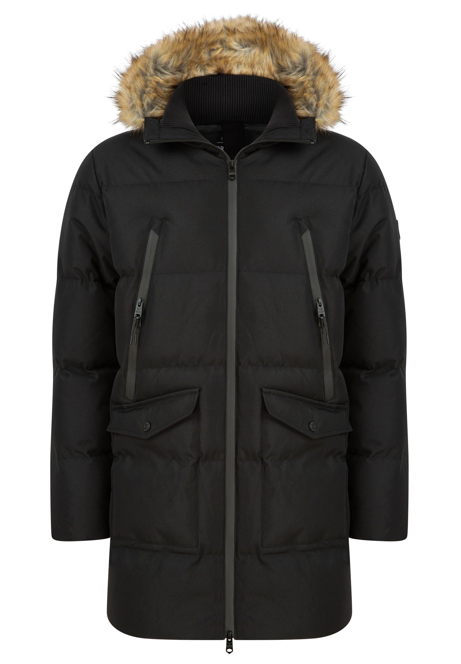 Black- zertifiziert Jacket Global THB Threadbare Padded Recycled Longline Winterjacke Standard schwarz Renfield (GRS)