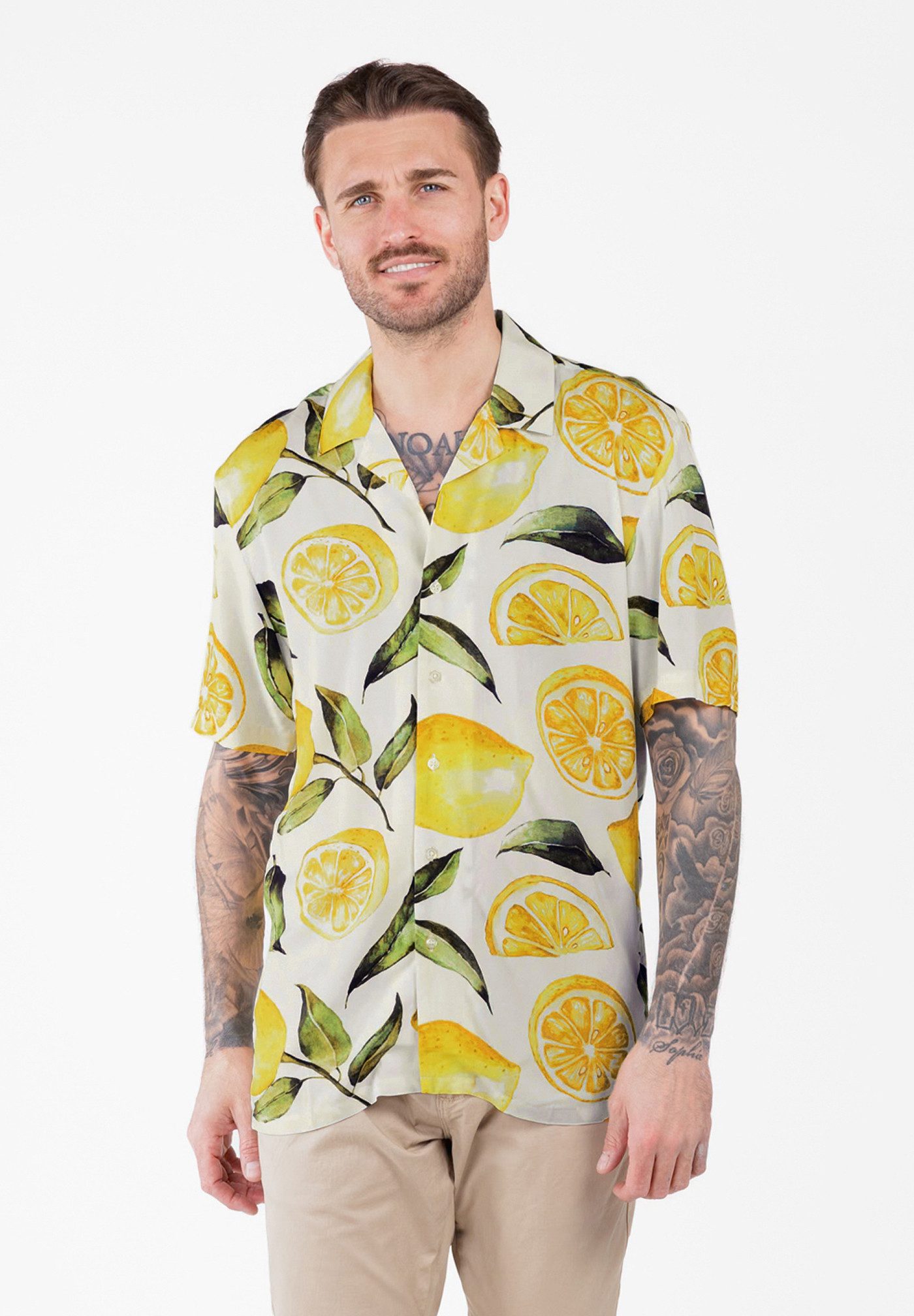 Key Largo Kurzarmhemd MSH KLCITRON 1/2 patterned (1-tlg)