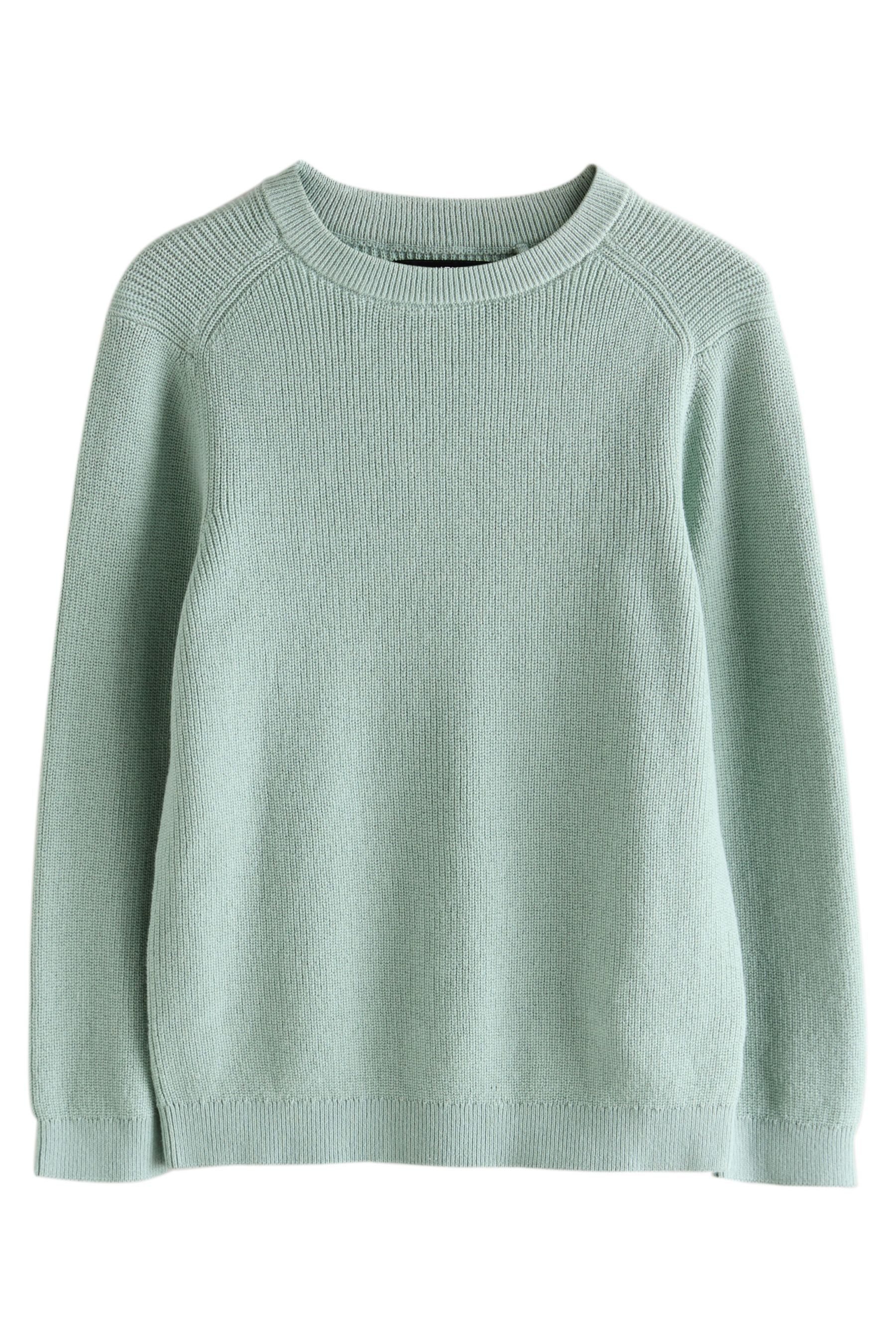 Rundhalspullover Strickpullover mit Rundhalsausschnitt Baumwolle