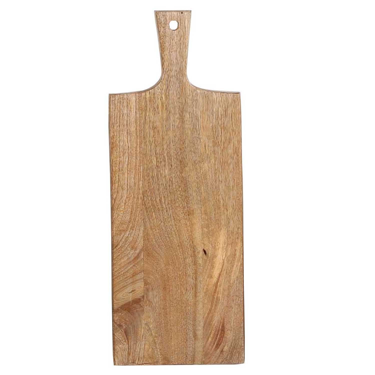 Servierbrett Servierbrett Holz 52 cm lang mit Griff massiv Schneidebrett mit Griff