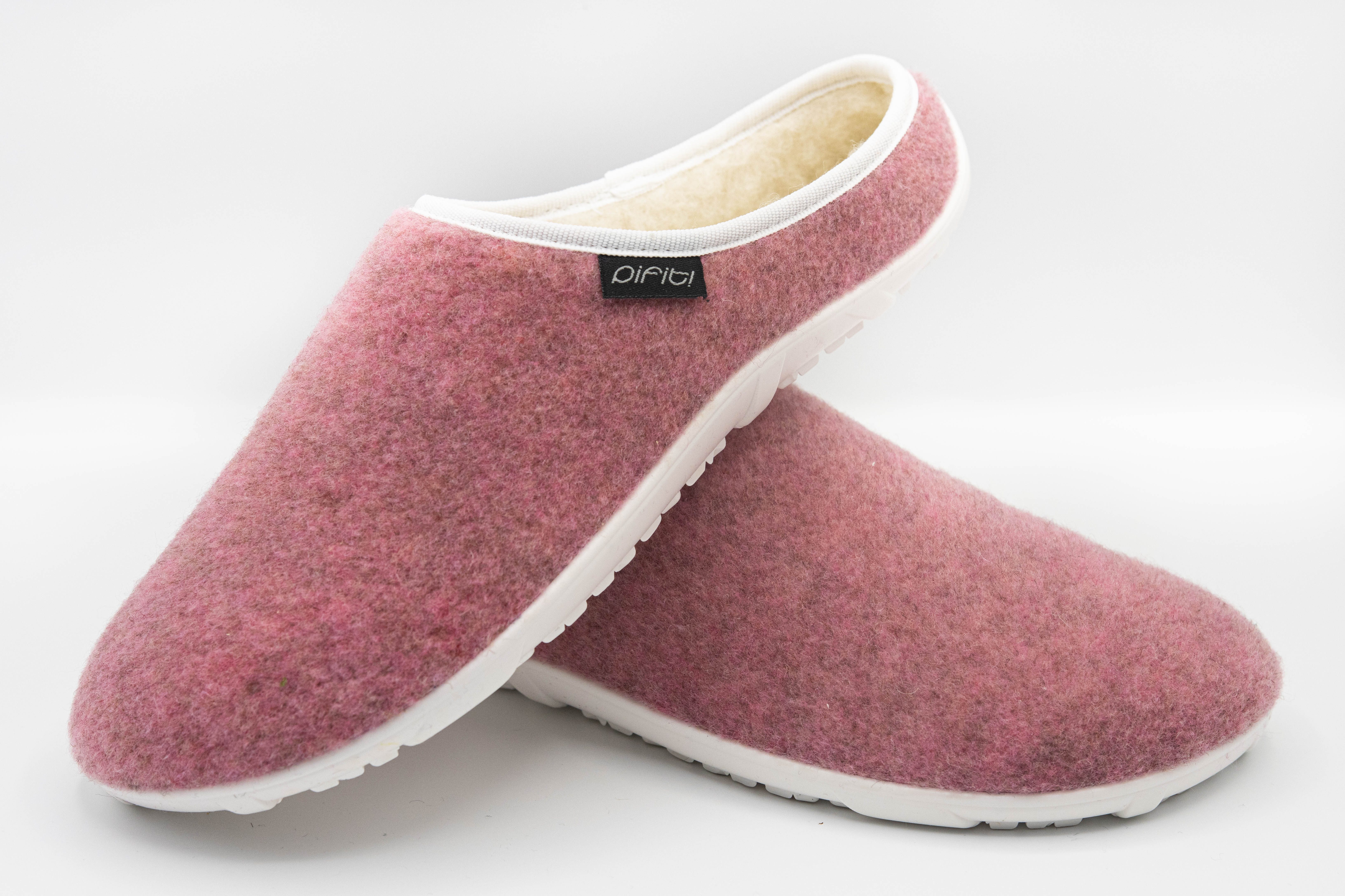 pifit! Pantoffel "cosy" aus Wollstoff, gefüttert, 32101-2, rosa Barfußschuh Pantoffel, Hausschuh