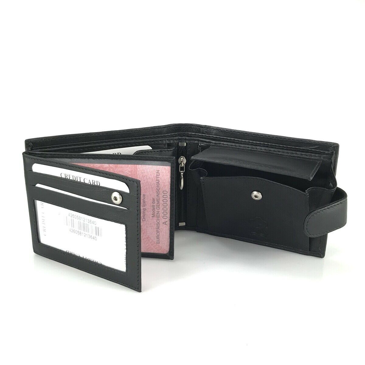 L&B Geldbörse + RFID-Schutz & 7 Kartenfächer, Leder Portemonnaie >2654< Gel günstig online kaufen