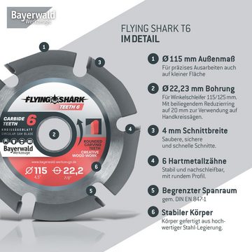 QUALITÄT AUS DEUTSCHLAND Bayerwald Werkzeuge Trennscheibe Bayerwald Flying Shark - Hartmetall Frässcheibe -