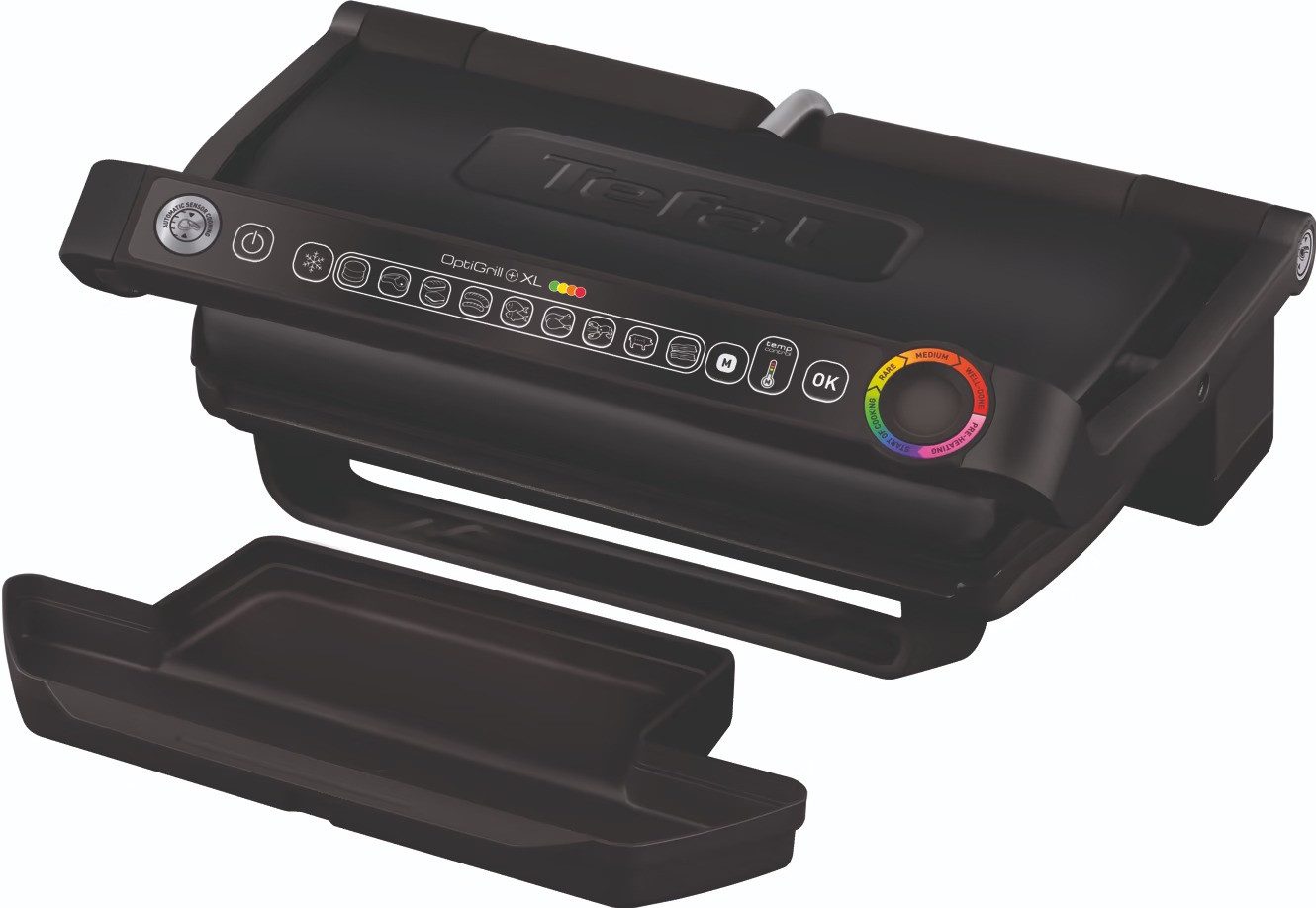 Tefal Kontaktgrill OptiGrill+ XL GC7228 - Großer Elektrogrill mit Automatikprogrammen, 2000,00 W, Automatische Anpassung der Grilltemperatur je nach Dicke