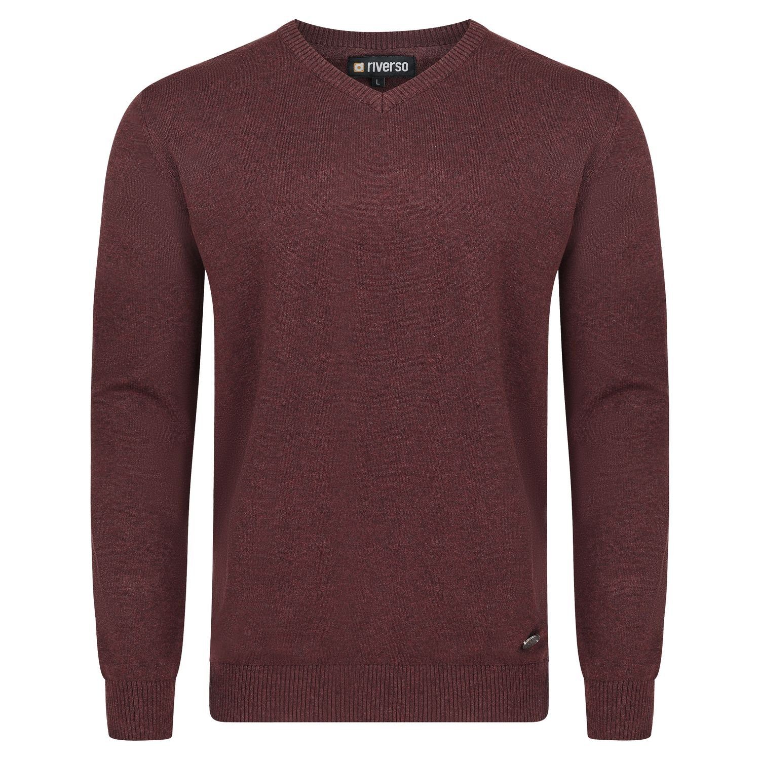 riverso Sweatshirt Herren V-Neck Pullover RIVEmil Regular Fit Organic Cotto günstig online kaufen
