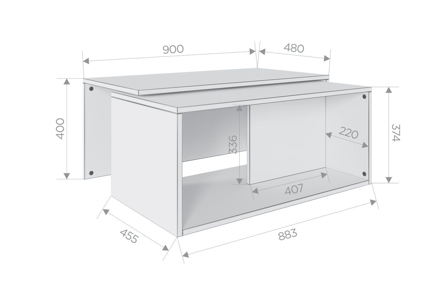 Platan Room Couchtisch Wohnzimmertisch 90x48x40 cm günstig online kaufen
