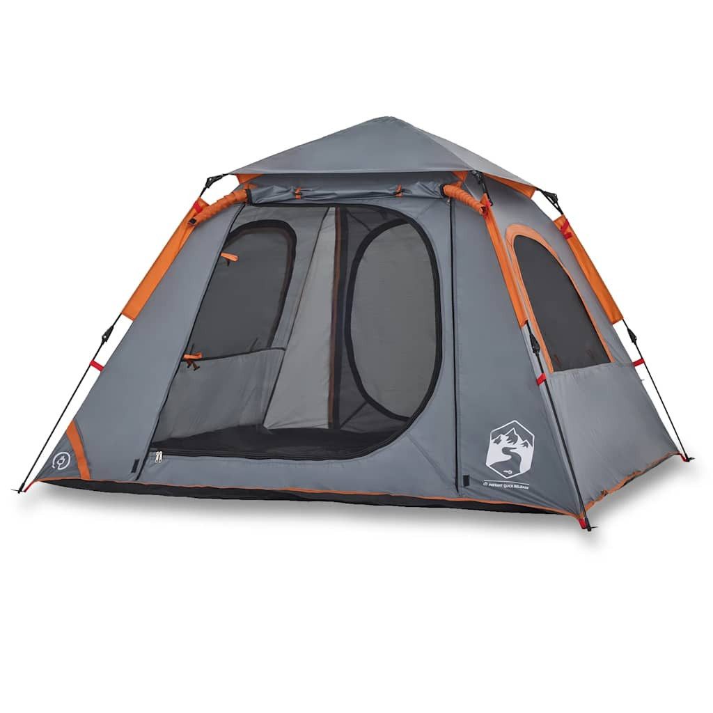 vidaXL Kuppelzelt Kuppel-Campingzelt 4 Personen Grau günstig online kaufen
