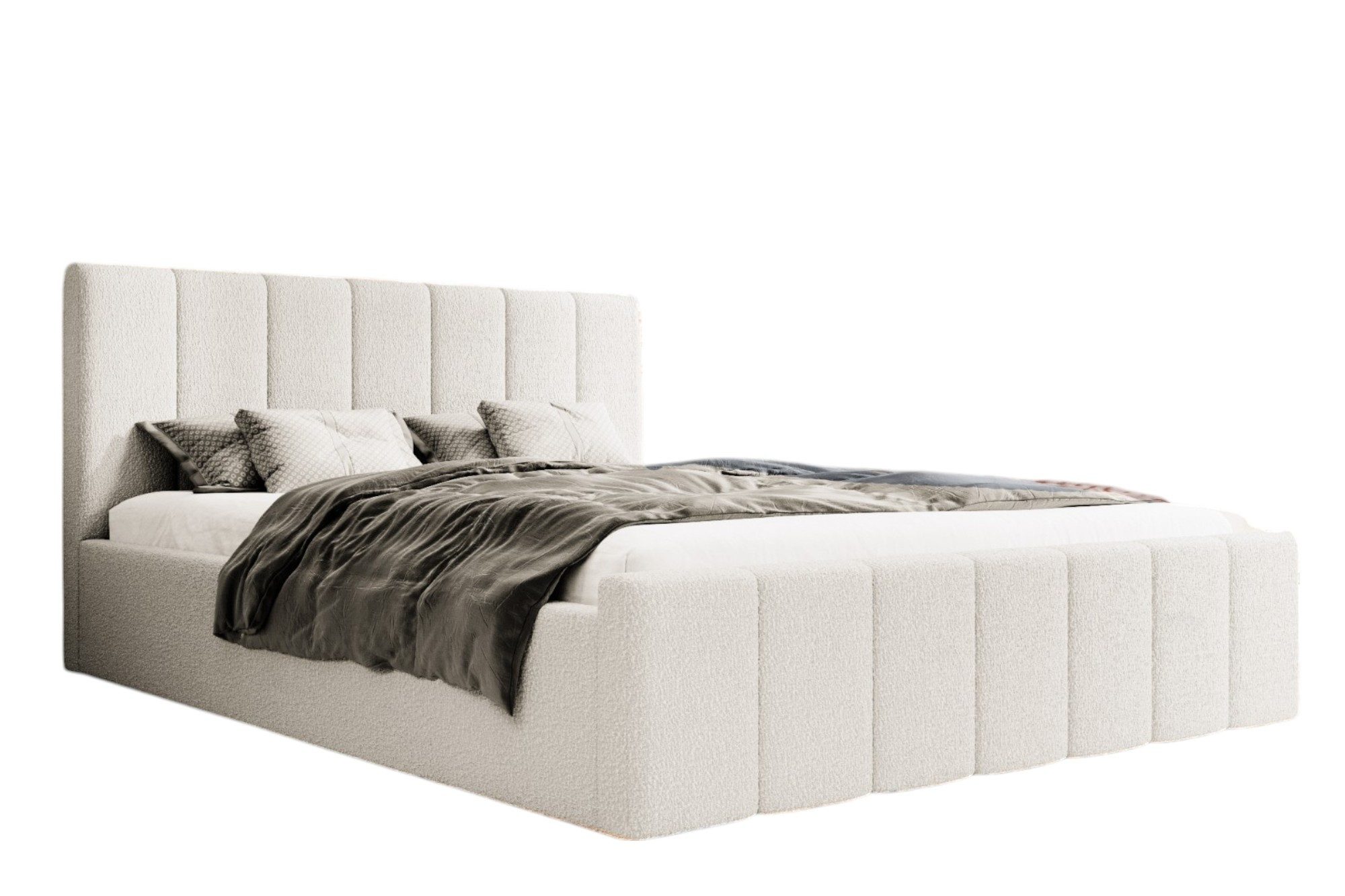 Compleo Polsterbett Boucle FLAV Stauraumbett, Doppelbett, günstig online kaufen