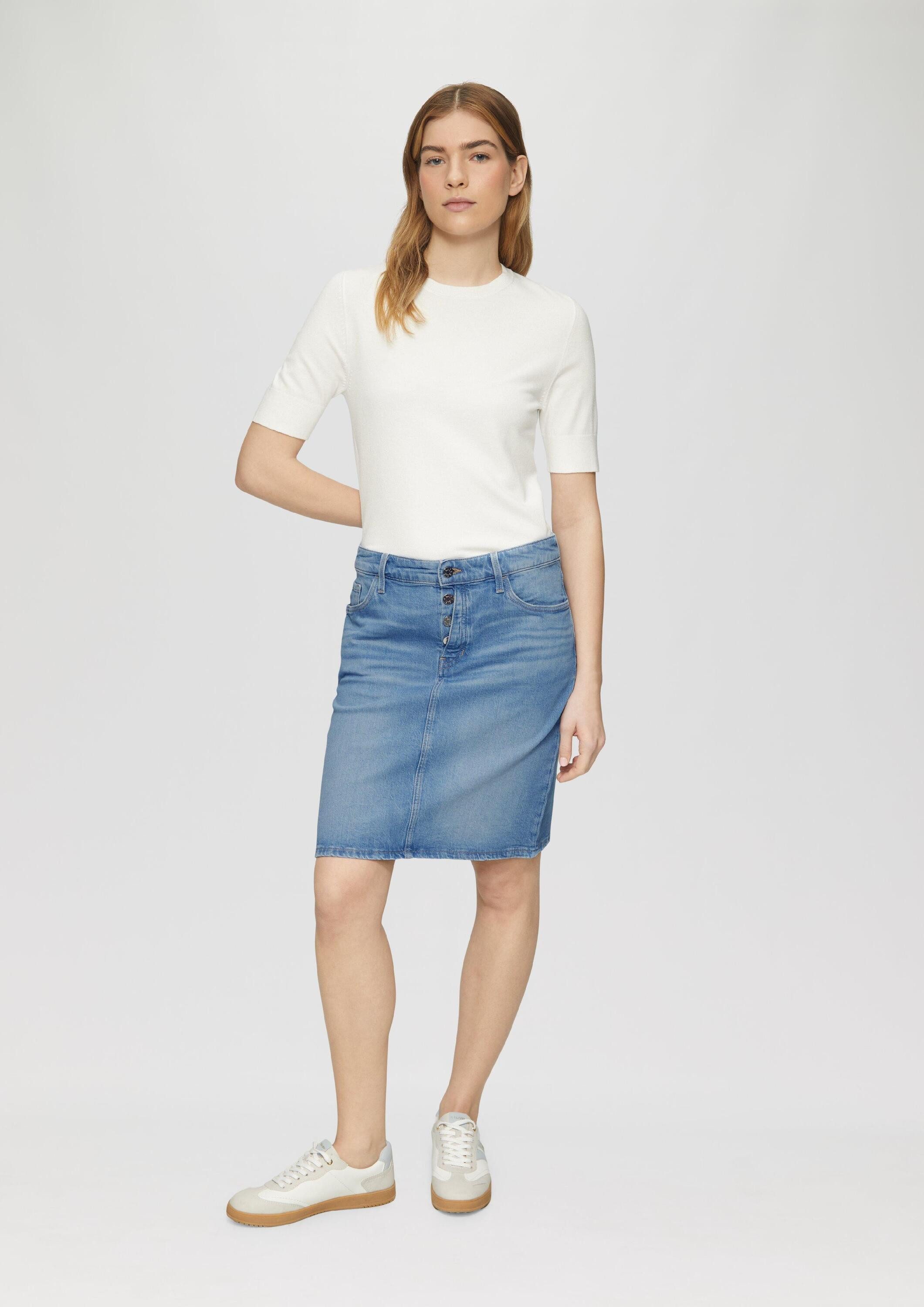 s.Oliver Minirock Rock Kurzer Jeans-Rock mit Knopfdetail, 360° Denim günstig online kaufen