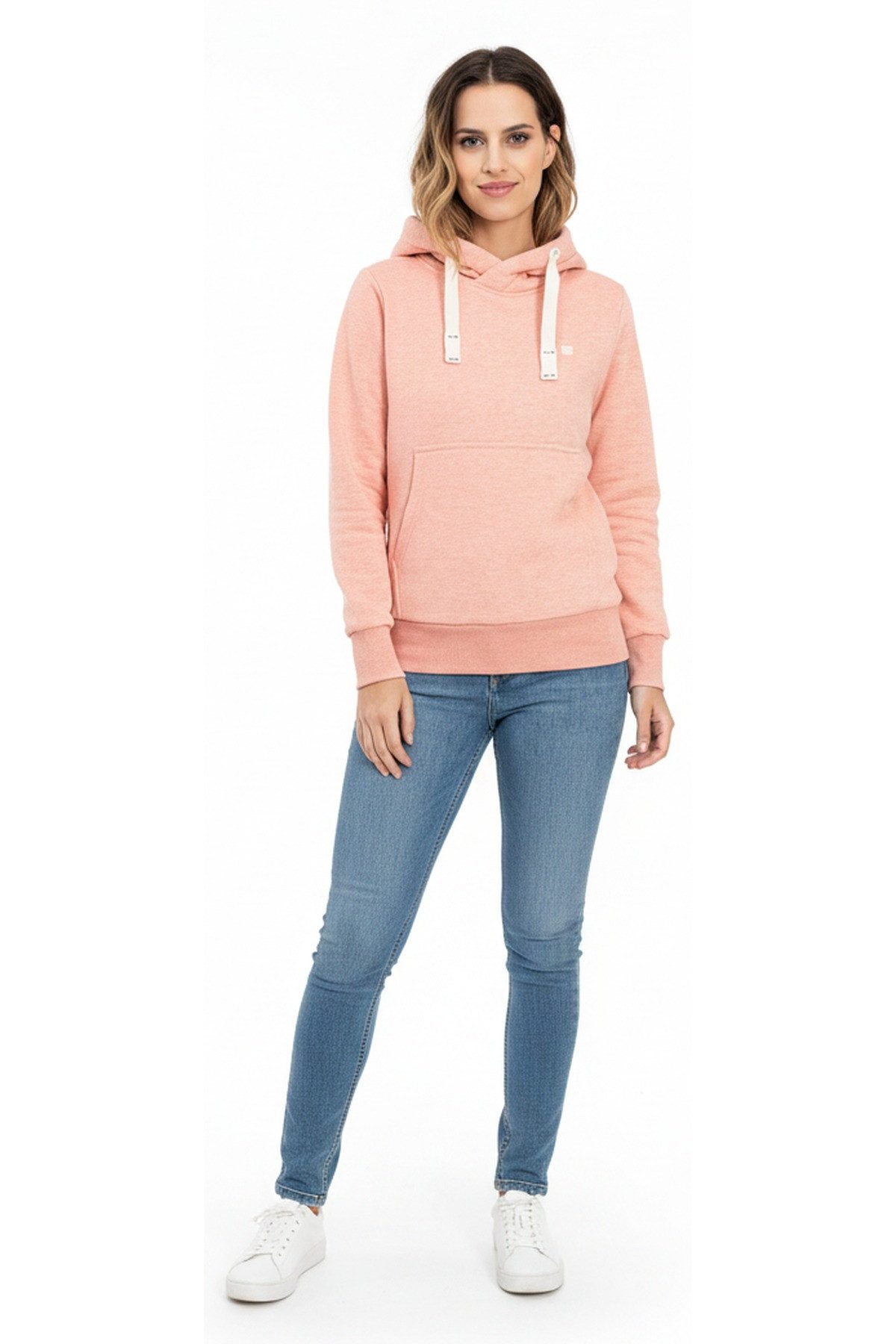 DEPROC Active Kapuzensweatshirt RIMOUSKI Damen-Kapuzentop, sanft weiche Fleecejacke mit Kängurutasche