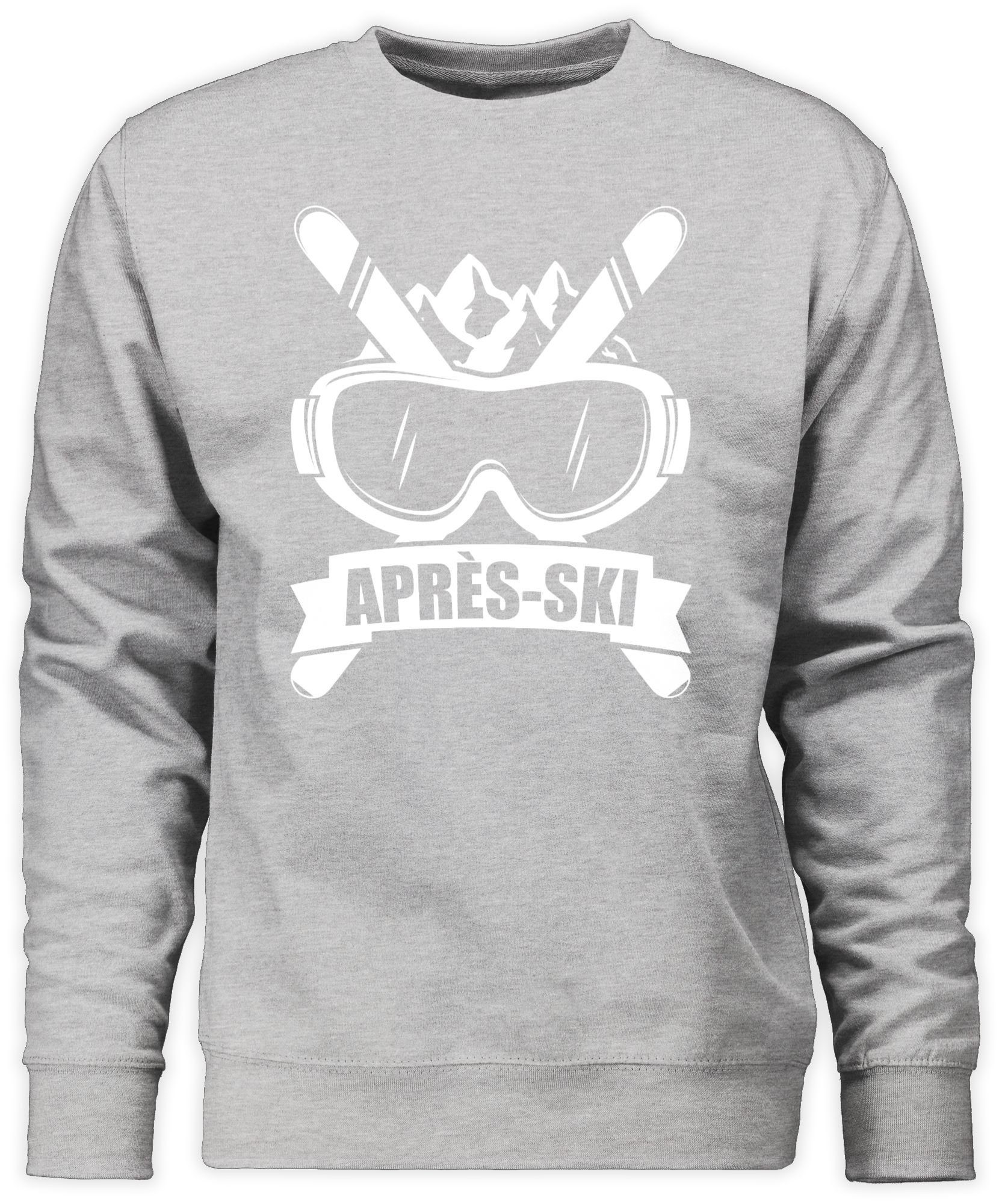 Shirtracer Sweatshirt Après-Ski Skibrille Party Apres Grau 3 (1-tlg) meliert Ski
