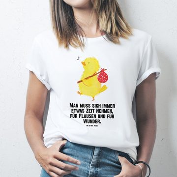 Mr. & Mrs. Panda T-Shirt Küken Wanderer - Weiß - Geschenk, T-Shirt mit Spruch, Osterhase, Back (1-tlg)