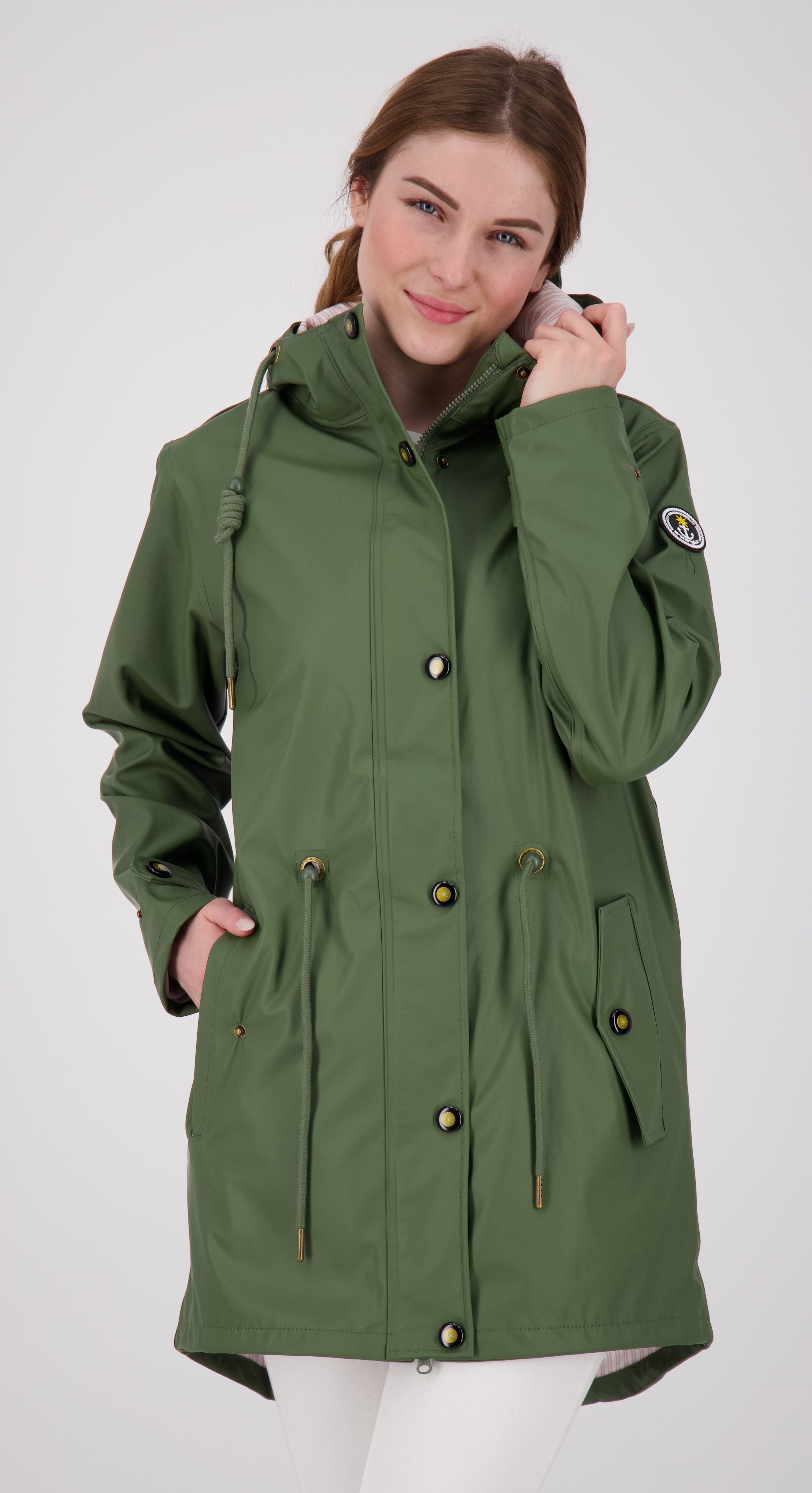 DEPROC Active Regenjacke Regenjacke & Longjacket #ankerglutliebe II CS WOMEN auch in Großen Größen erhältlich oliv