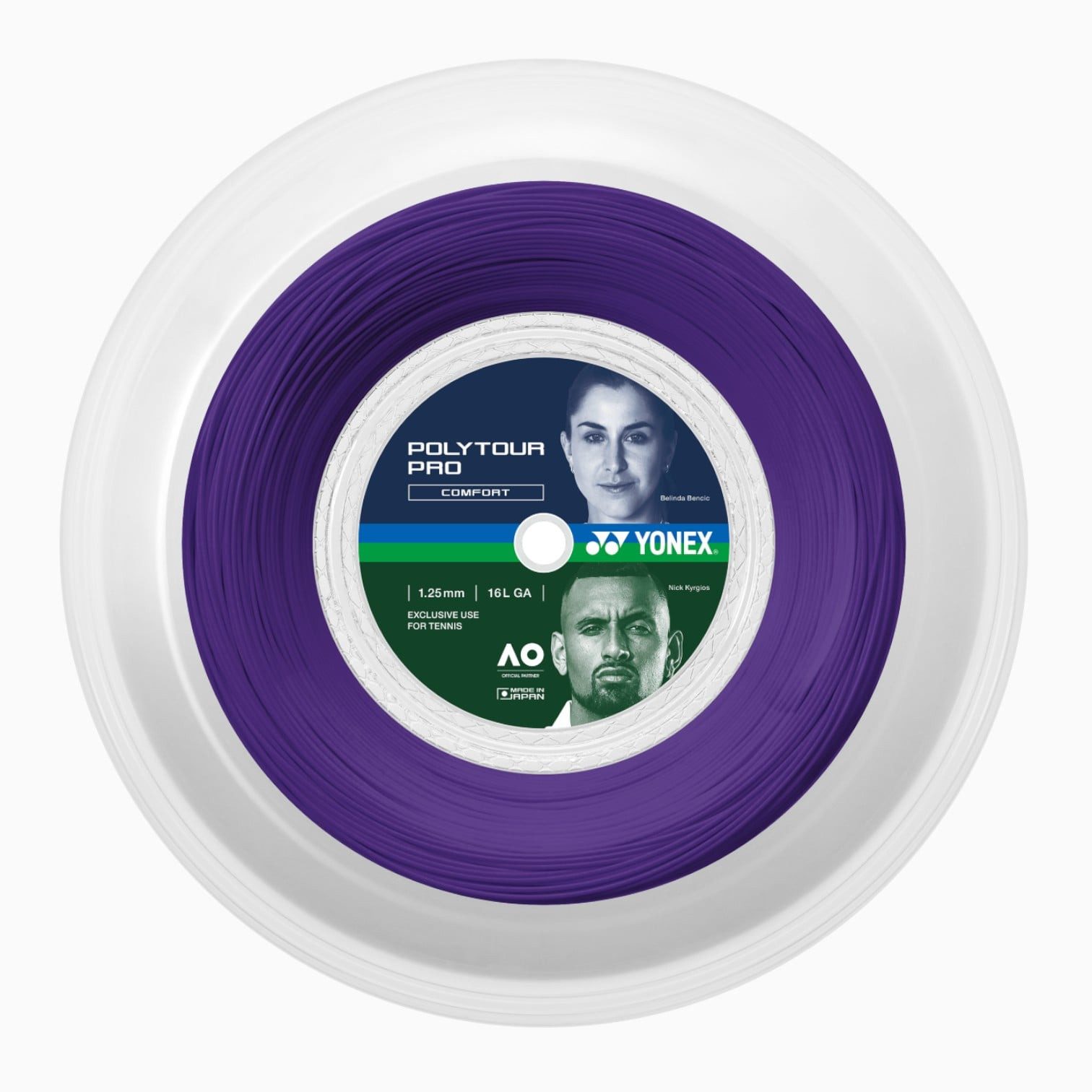 Tennissaite Poly Tour Pro (Haltbarkeit+Touch) violett 200m Rolle