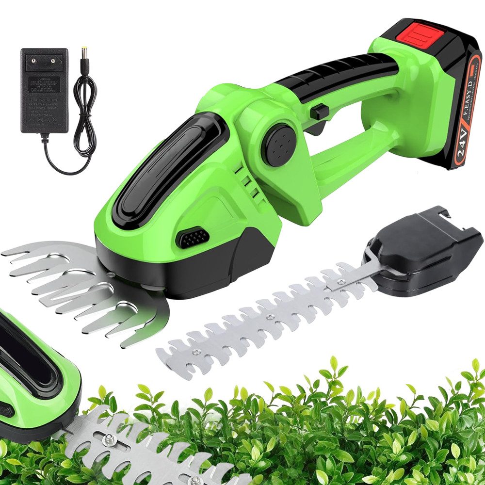 AKKEE Akku-Gras- und Strauchscherenset Akku-Grasschere mit Akku und Ladegerät, Schnittlänge 160 mm