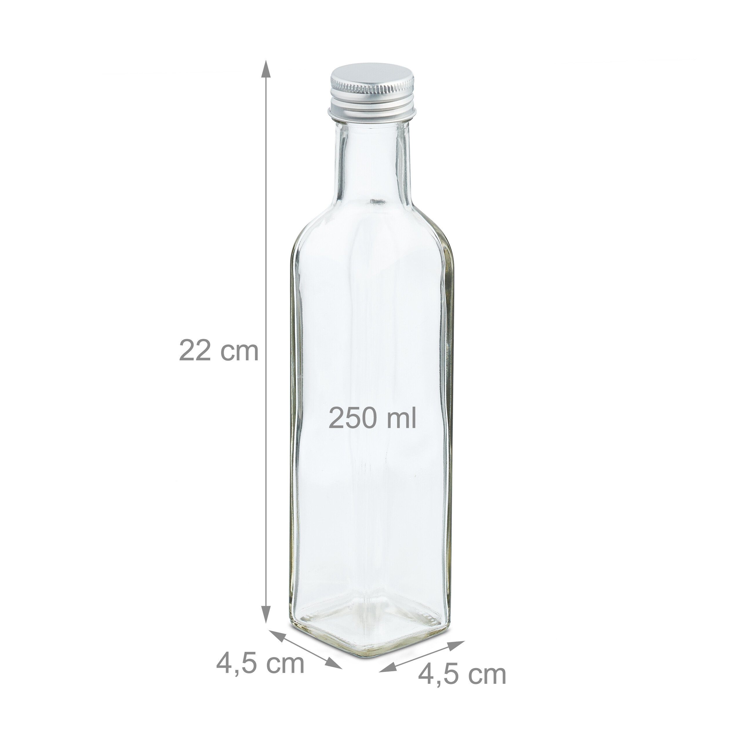 relaxdays Trinkflasche Flaschen zum Befüllen 250 ml, 10er Pack – Bild 4 von 5