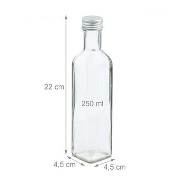 relaxdays Trinkflasche Flaschen zum Befüllen 250 ml, 10er Pack