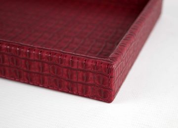 Signature Home Collection Dekotablett Tablett Kroko schwarz zum Servieren, mit niedrigem Rand, pflegeleicht & abwischbar