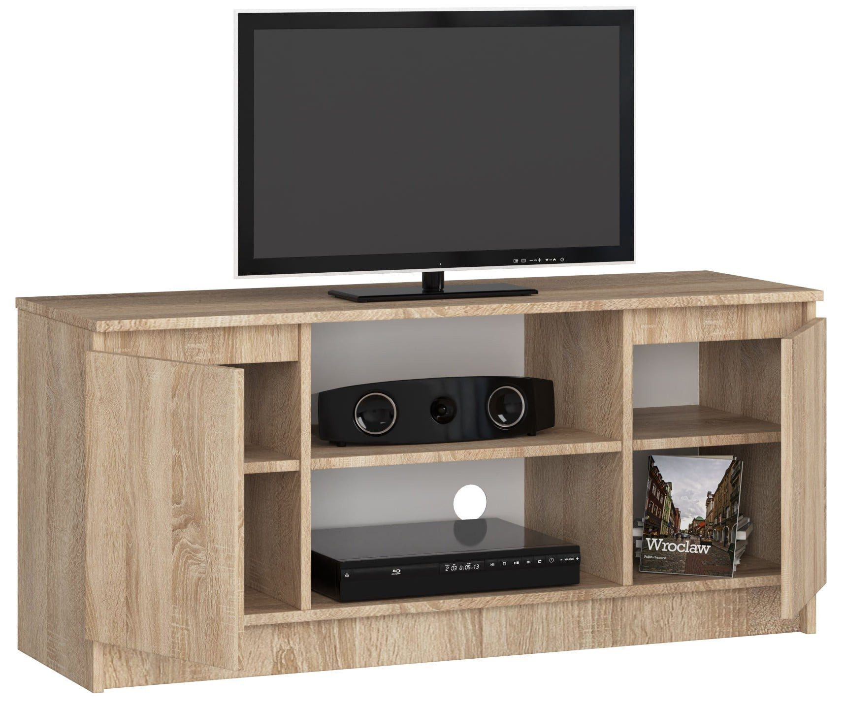 Raumhirsch Furniture Lowboard, TV-Schrank - Elegantes Design für Ihr Wohnzimmer - Fernsehtisch, 120 cm für TV bis 65", 2 Türen, 2 Böden, bis 75 kg, kratzfest