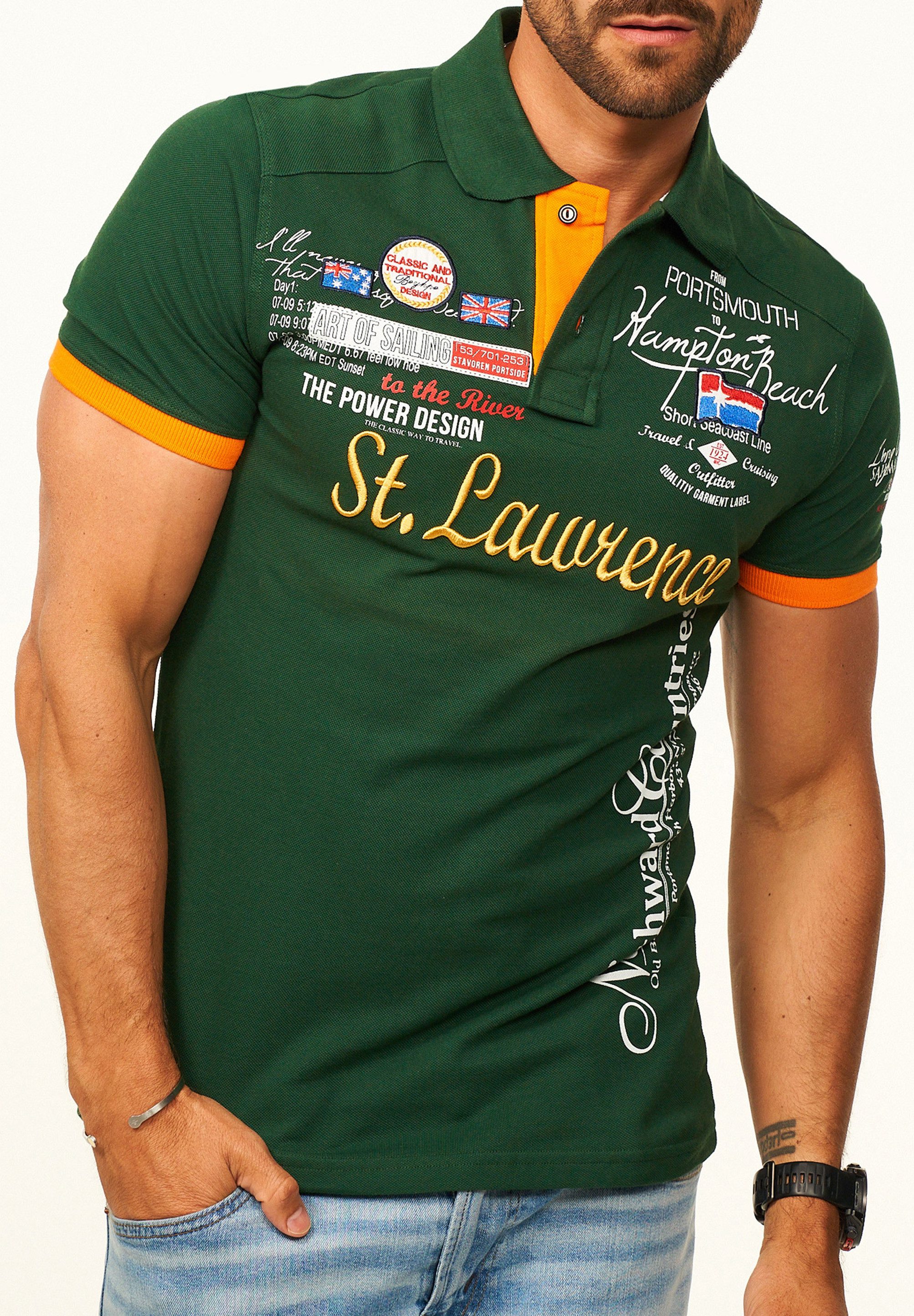 behype Poloshirt mit Stickerei als Freizeit Polo T-Shirt - Polo-Hemd für Herren Kurzarm Polohemd im Regular-Fit in Piqué-Qualität für Männer