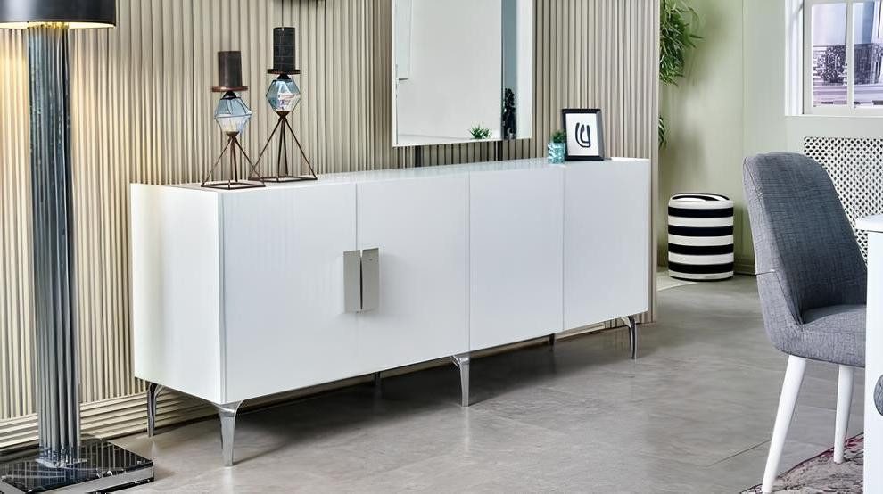 Xlmoebel Kommode Schminkkonsole aus Holz in Weiß mit praktischen Fächern (Schminkkonsole, Konsole), Hergestellt in Europa