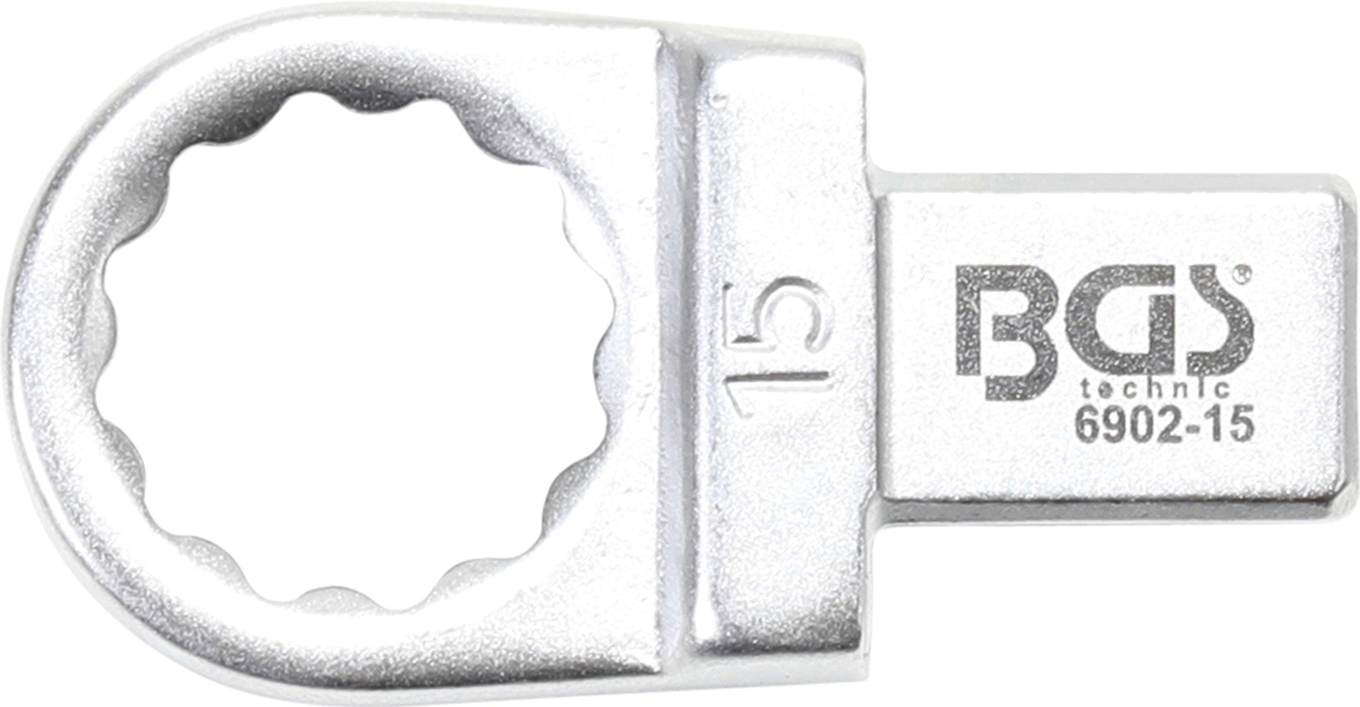 BGS technic Ausstechform Einsteck-Ringschlüssel, 15 mm, Aufnahme 9 x 12 mm