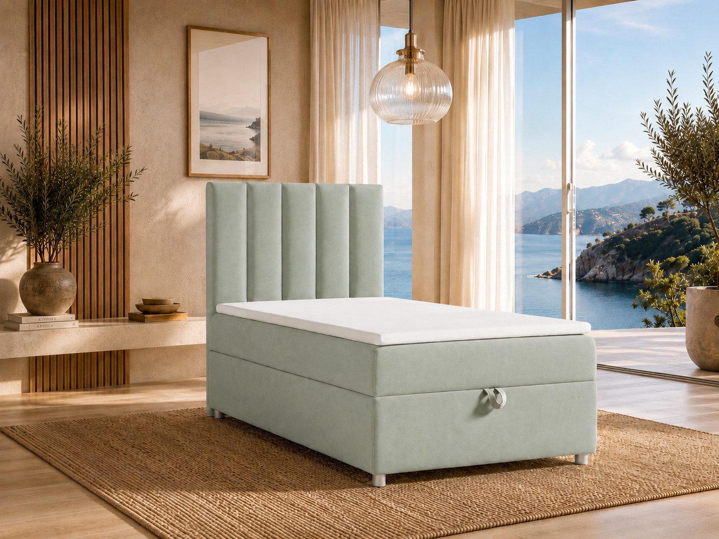 Best for Home Boxspringbett Trinity K10 SINGLE mit Bettkasten & Bonellfederkern, Komfort Topper H3 (Einzelbett, Polsterbett gepolstertes Kopfteil, Jugendbett, Kinderbett versch. Größen, 1-St., 70x200 80x200 90x200 100x200 cm), Stauraum unter dem Bett, Erg