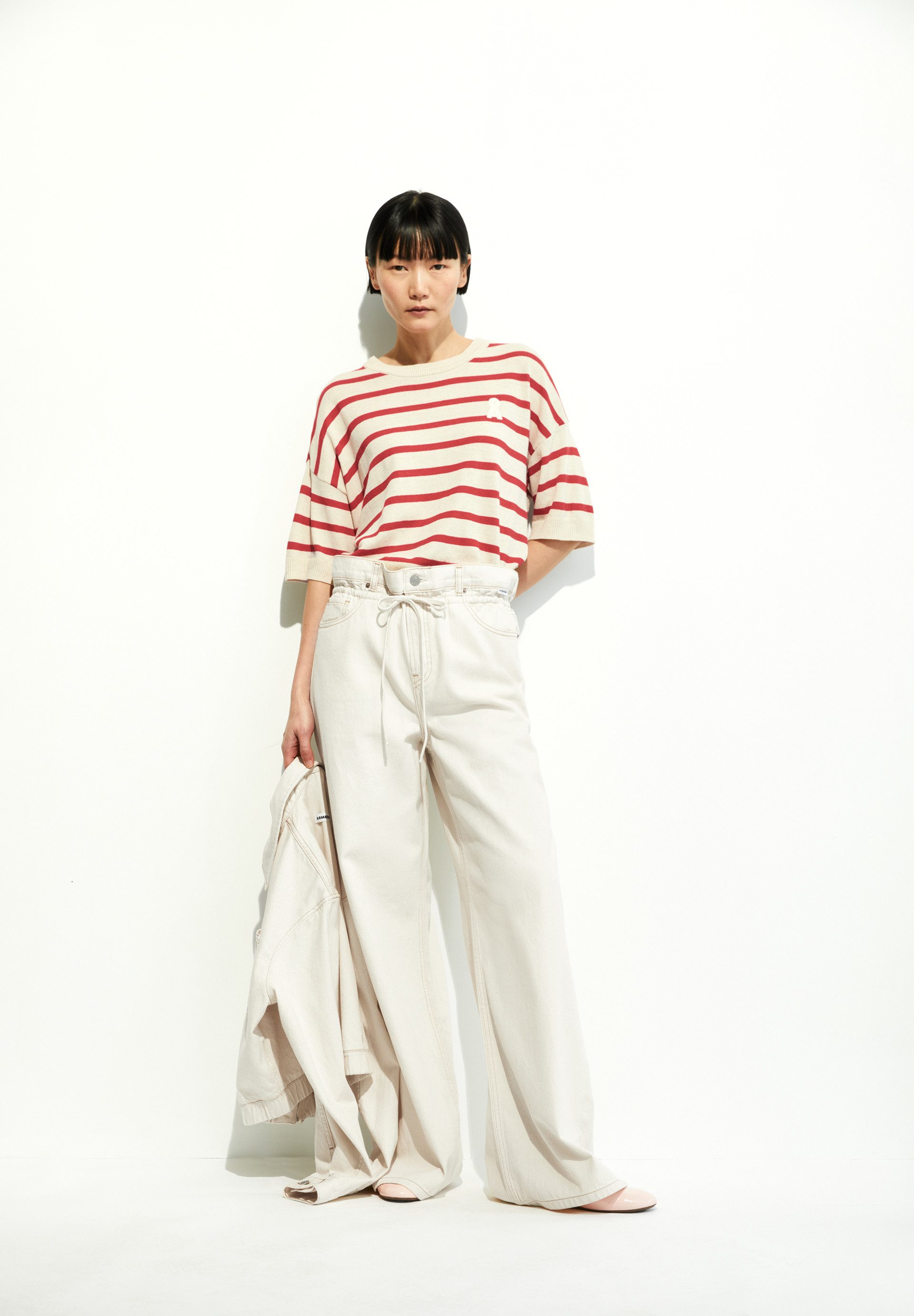 Armedangels Strickpullover LIZAA LINO STRIPES Strickshirt aus Leinen-Mix Relaxed Fit