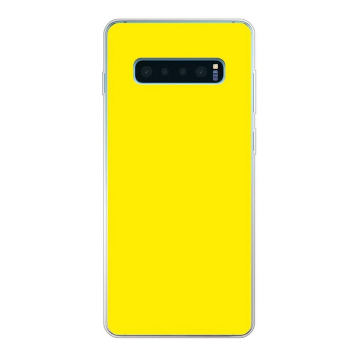 MuchoWow Handyhülle Gelb - Zitrone - Neon - Muster Phone Case Handyhülle Samsung Galaxy S10+ Silikon Schutzhülle