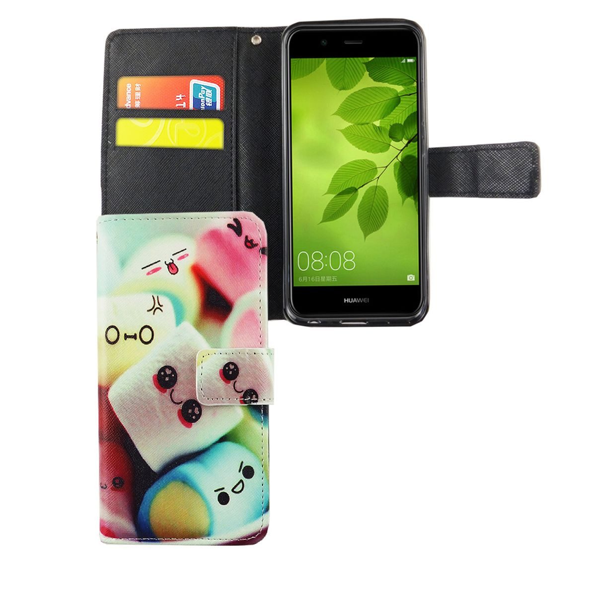 König Design Handyhülle Huawei Nova 2, Huawei Nova 2 Handyhülle Bookcover Mehrfarbig