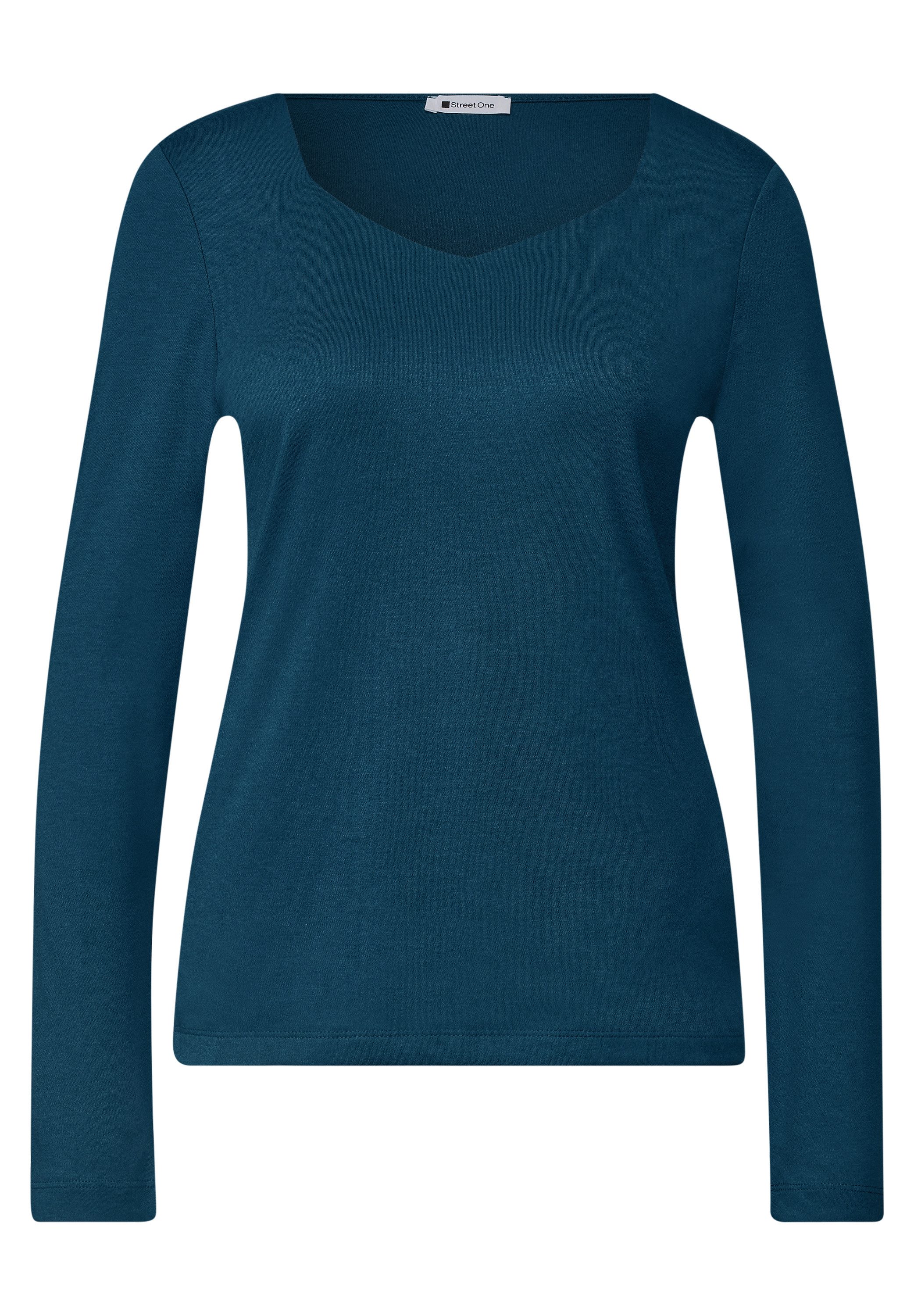 STREET ONE Langarmshirt in Unifarbe – Bild 4 von 5