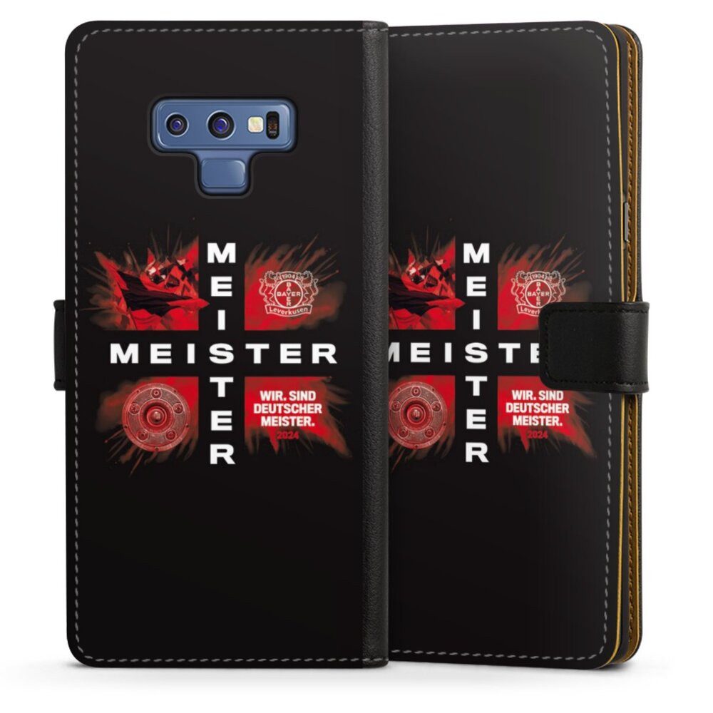DeinDesign Handyhülle Bayer 04 Leverkusen Meister Offizielles Lizenzprodukt, Samsung Galaxy Note 9 Hülle Handy Flip Case Wallet Cover