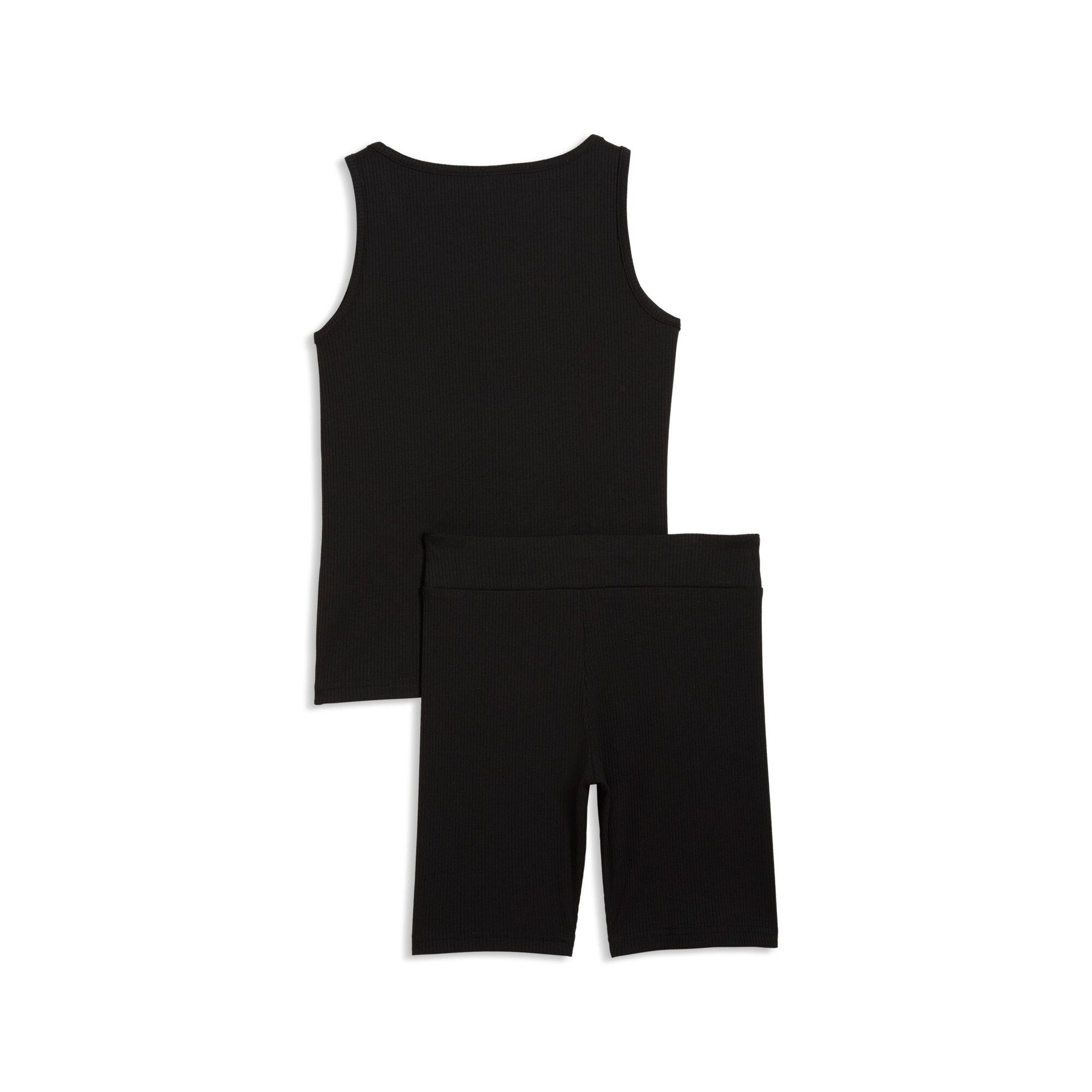 PUMA Trainingsanzug ESS ELEVATED RIB TANK AND SHORT LEGGINGS SET G (2-tlg), für Teens, Slim Fit, ohne Kapuze